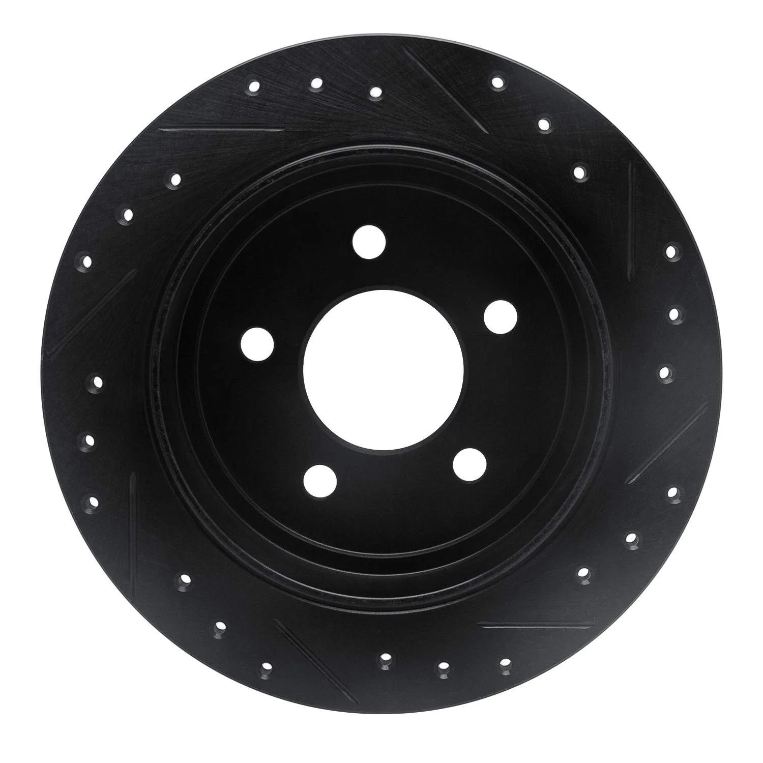R1 Concepts 95-02 Ford Explorer Sport Rear Left Drilled & Slotted Black Brake Rotor - Image 2