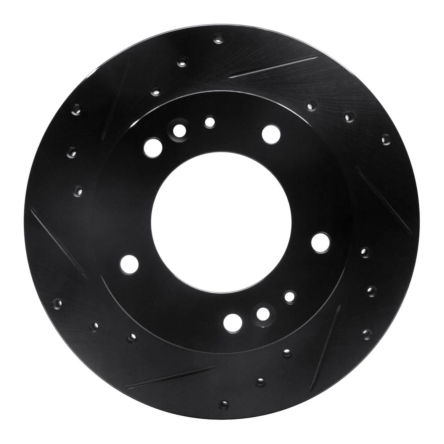 R1 Concepts 95-02 Kia Sportage (USA/Canada) Front Left Drilled & Slotted Black Brake Rotor