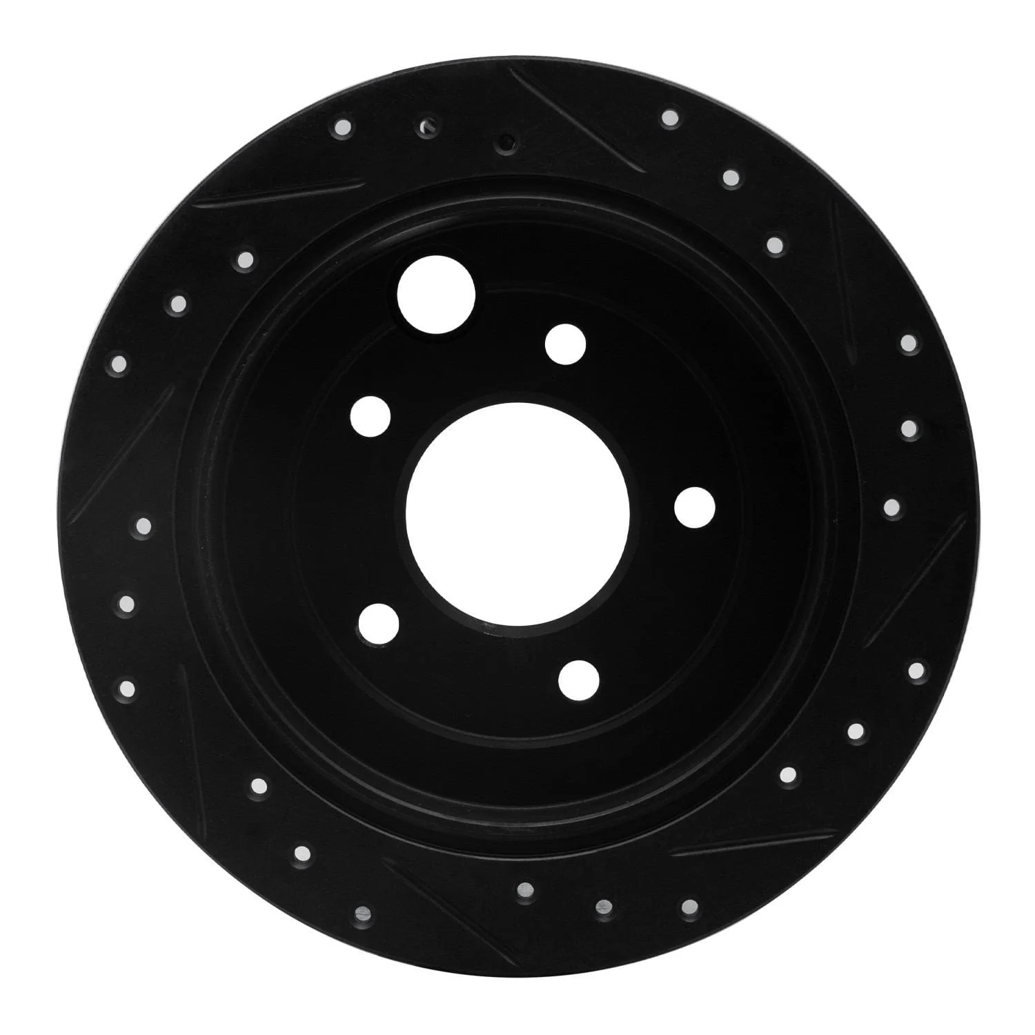 R1 Concepts 95-02 Mazda Millenia Rear Left Drilled & Slotted Black Brake Rotor - Image 2