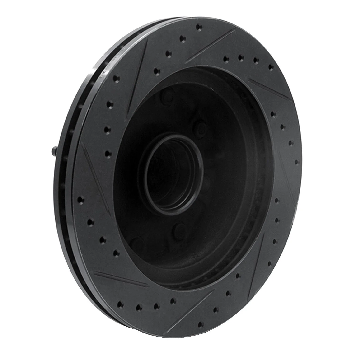 R1 Concepts 95-04 Ford E-350 Econoline Front Right Drilled & Slotted Black Brake Rotor - Image 2