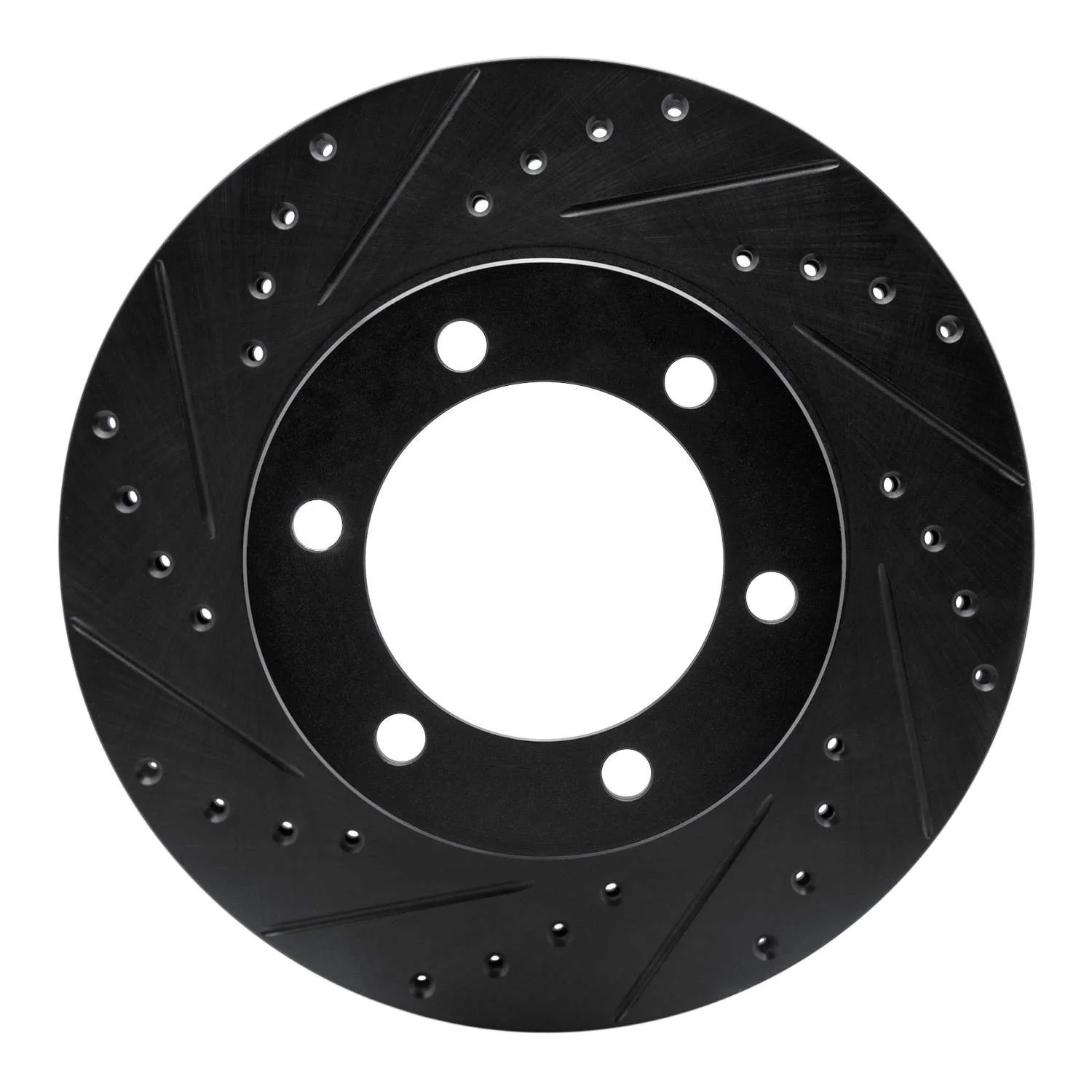 R1 Concepts 95-04 Toyota 4Runner Front Left Drilled & Slotted Black Brake Rotor