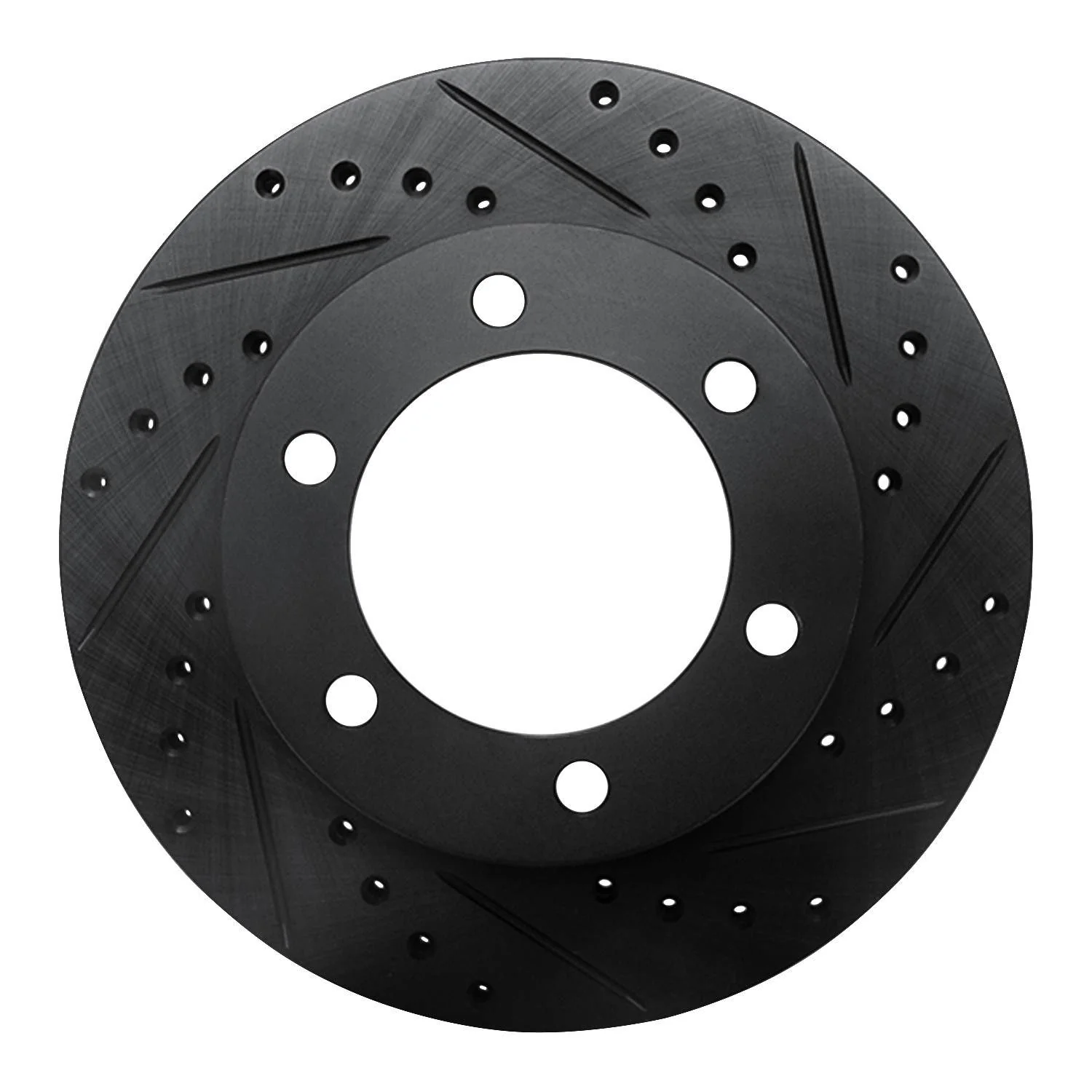 R1 Concepts 95-04 Toyota 4Runner Front Right Drilled & Slotted Black Brake Rotor