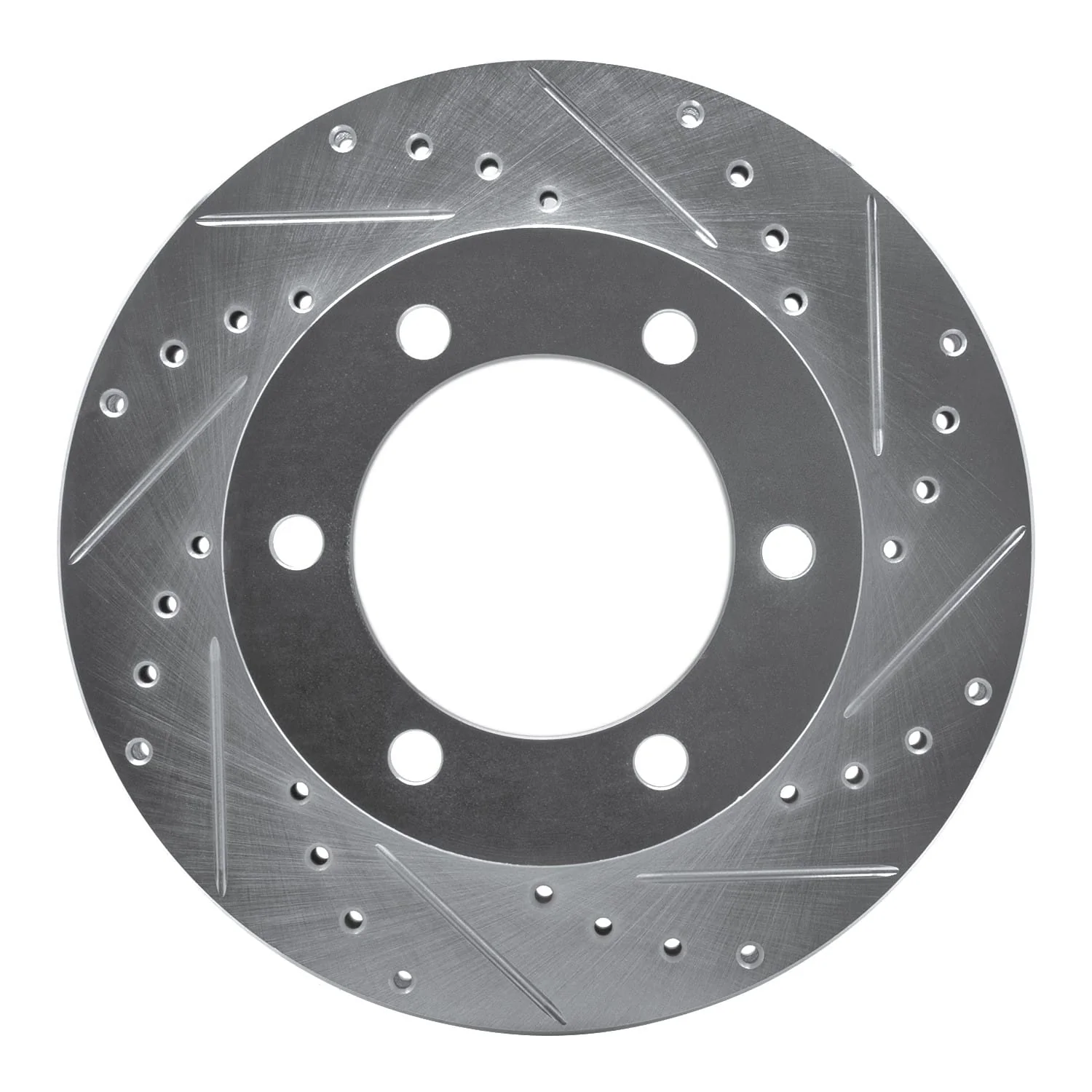 R1 Concepts 95-04 Toyota 4Runner Front Right Drilled & Slotted Silver Brake Rotor