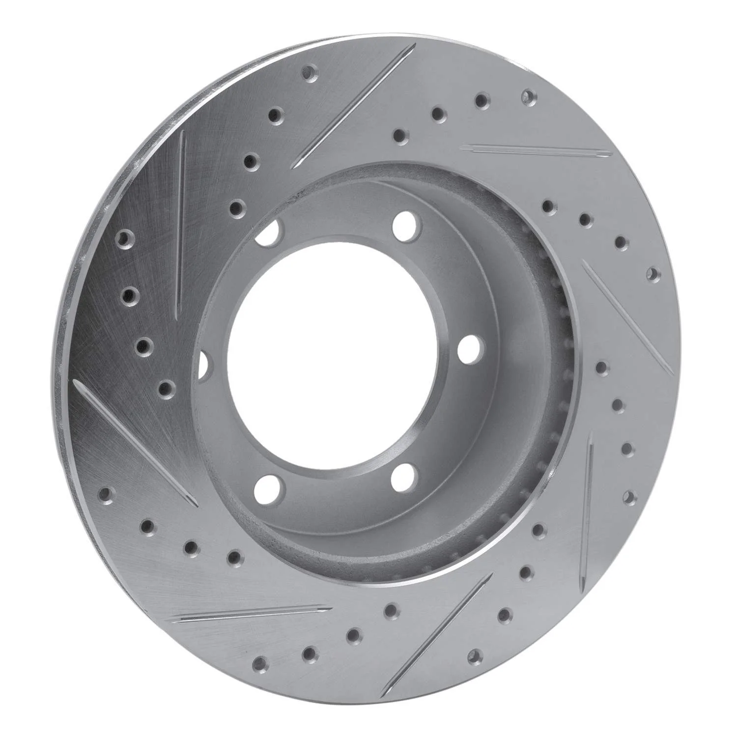 R1 Concepts 95-04 Toyota 4Runner Front Right Drilled & Slotted Silver Brake Rotor - Image 2