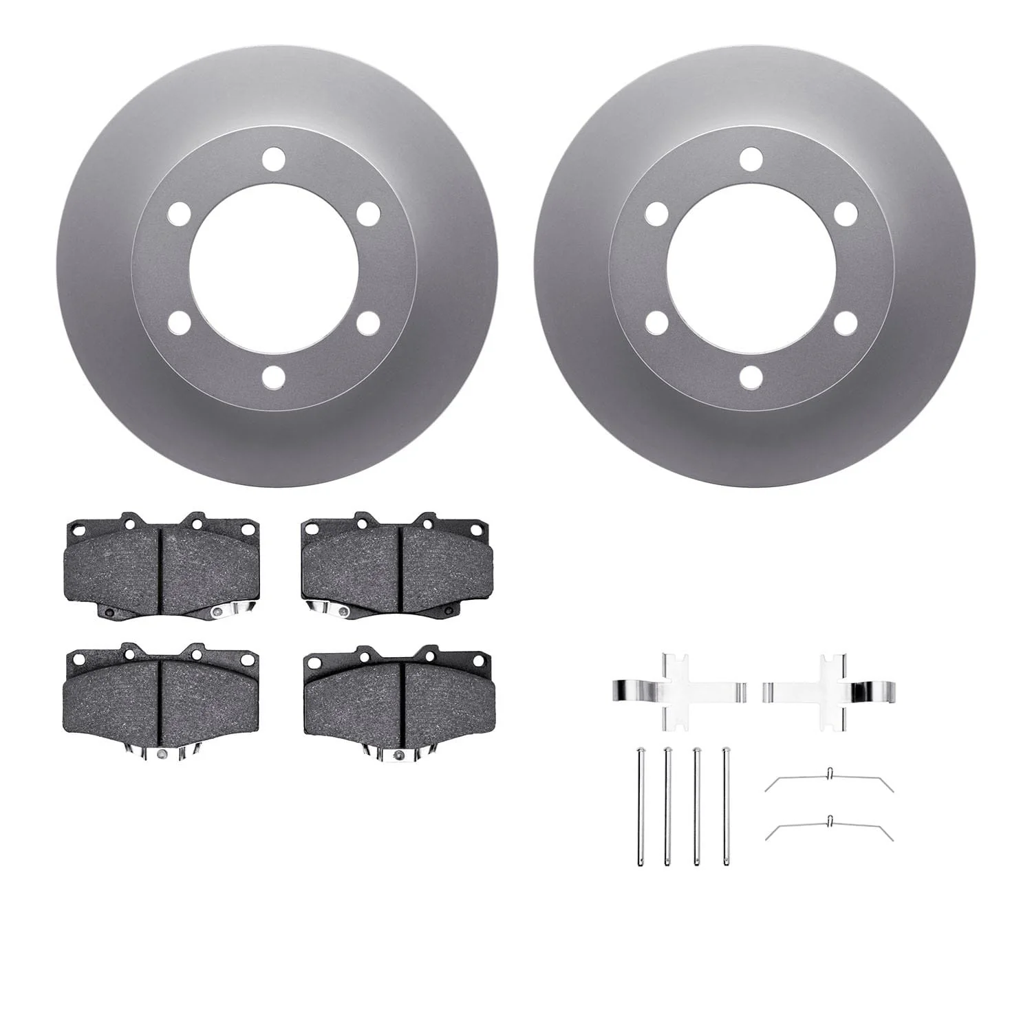 R1 Concepts 95-04 Toyota Tacoma Front Carbon Coated Brake Rotor Set w/Off-Road/Tow Brake Pads and Hardware