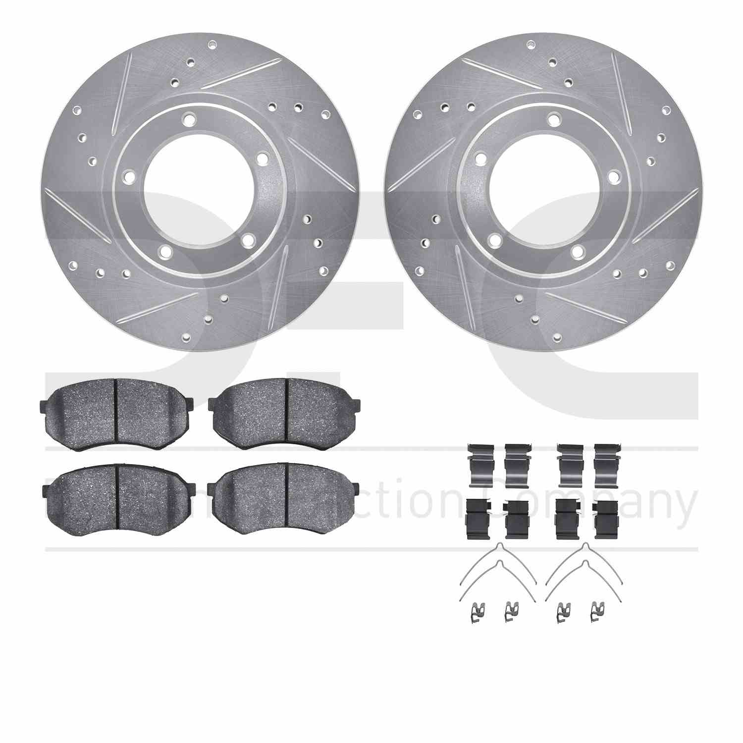 R1 Concepts 95-04 Toyota Tacoma Front Drill/Slot Silver Rotors w/Off-Road/Tow Pads