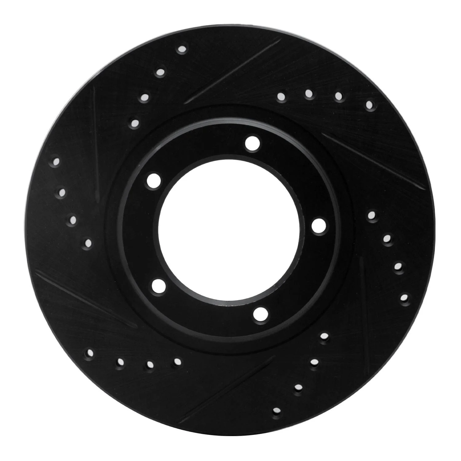 R1 Concepts 95-04 Toyota Tacoma Front Left Drilled & Slotted Black Brake Rotor