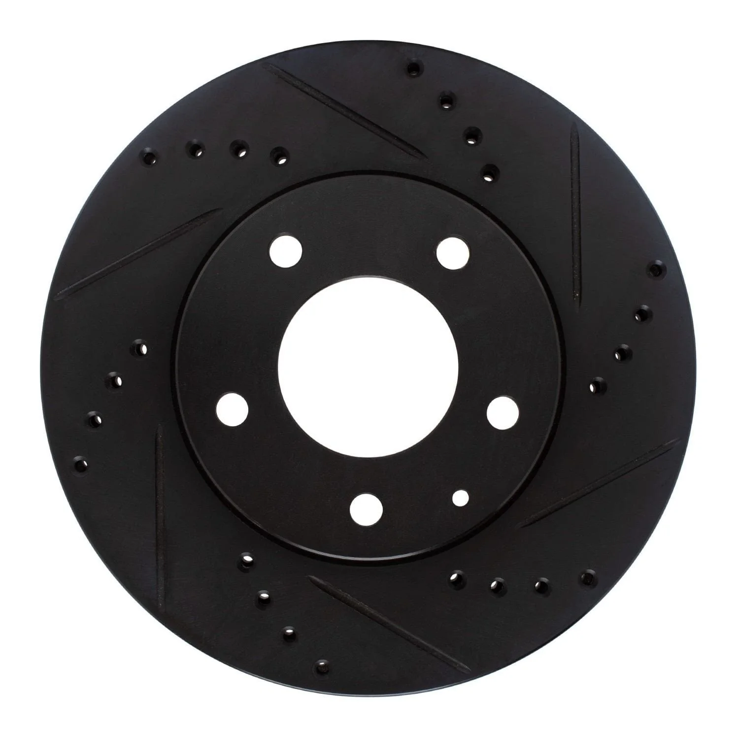 R1 Concepts 95-06 Mazda MPV Front Right Drilled & Slotted Black Brake Rotor