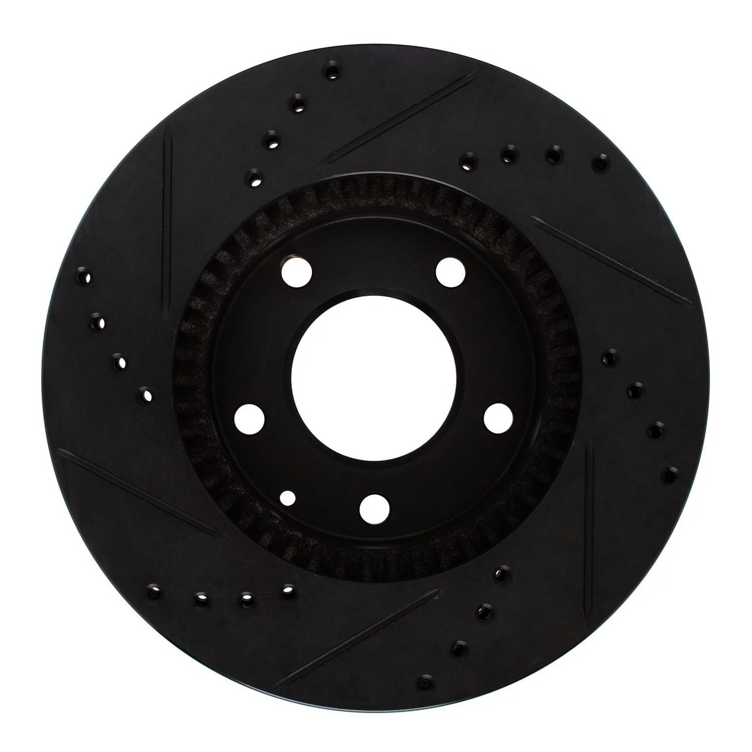 R1 Concepts 95-06 Mazda MPV Front Right Drilled & Slotted Black Brake Rotor - Image 2