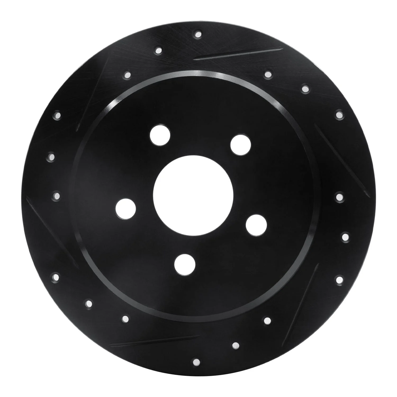 R1 Concepts 95-07 Chrysler Sebring Rear Left Drilled & Slotted Black Brake Rotor