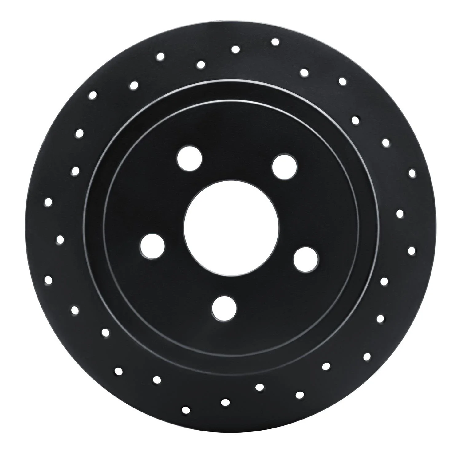 R1 Concepts 95-07 Plymouth Breeze Rear Left Drilled Black Brake Rotor