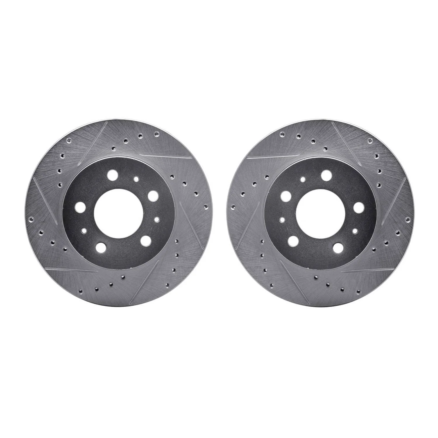 R1 Concepts 95-97 Ford Crown Victoria Front Drilled & Slotted Silver Brake Rotor Set