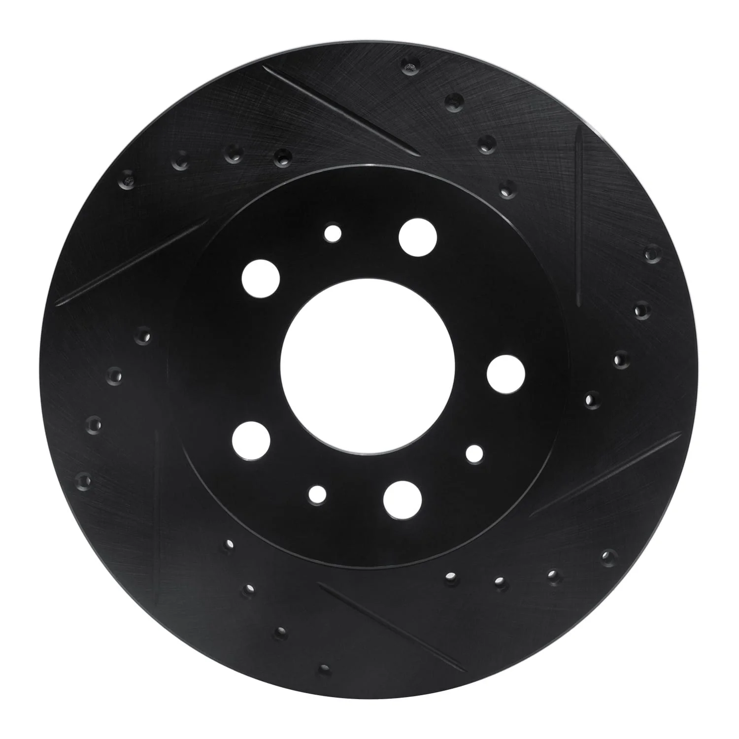 R1 Concepts 95-97 Ford Crown Victoria Front Right Drilled & Slotted Black Brake Rotor