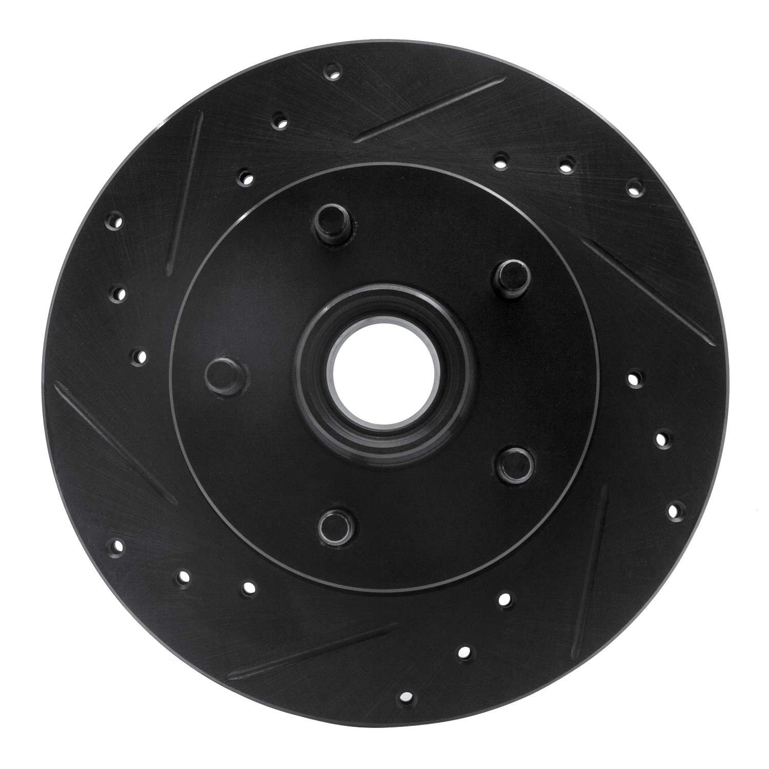 R1 Concepts 95-97 Ford Ranger (USA/Canada) Front Left Drilled & Slotted Black Brake Rotor