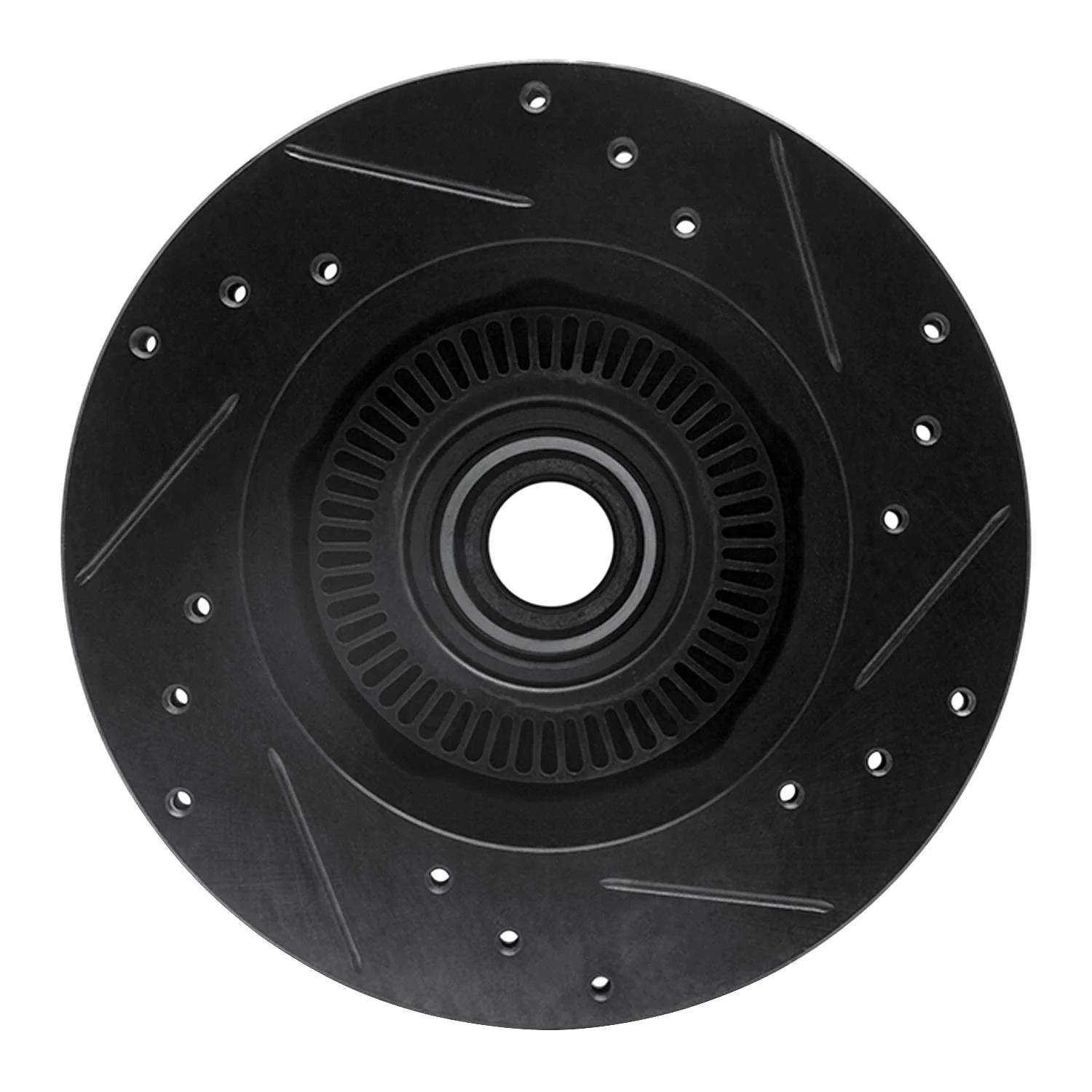 R1 Concepts 95-97 Ford Ranger (USA/Canada) Front Left Drilled & Slotted Black Brake Rotor - Image 2