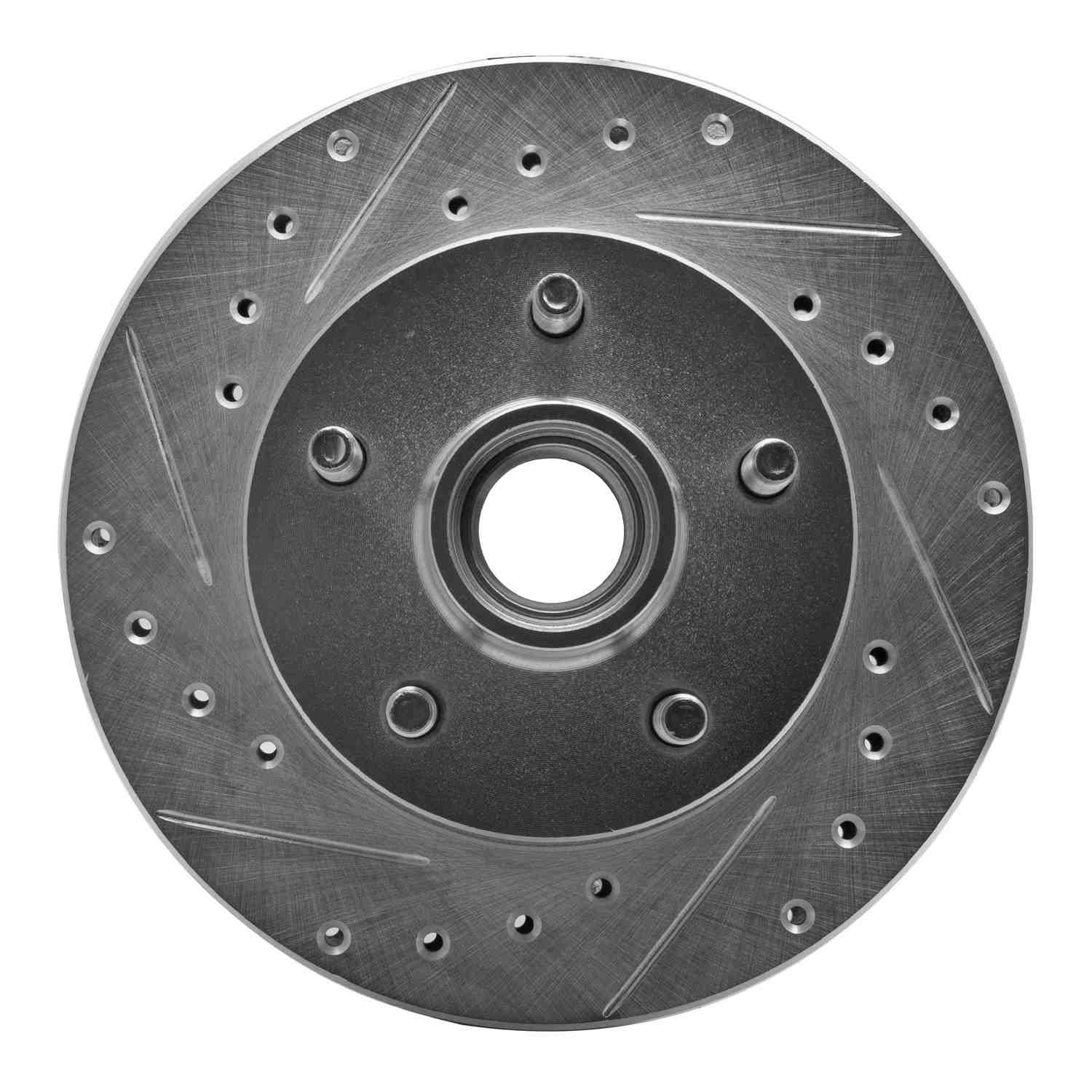 R1 Concepts 95-97 Ford Ranger (USA/Canada) Front Left Drilled & Slotted Silver Brake Rotor