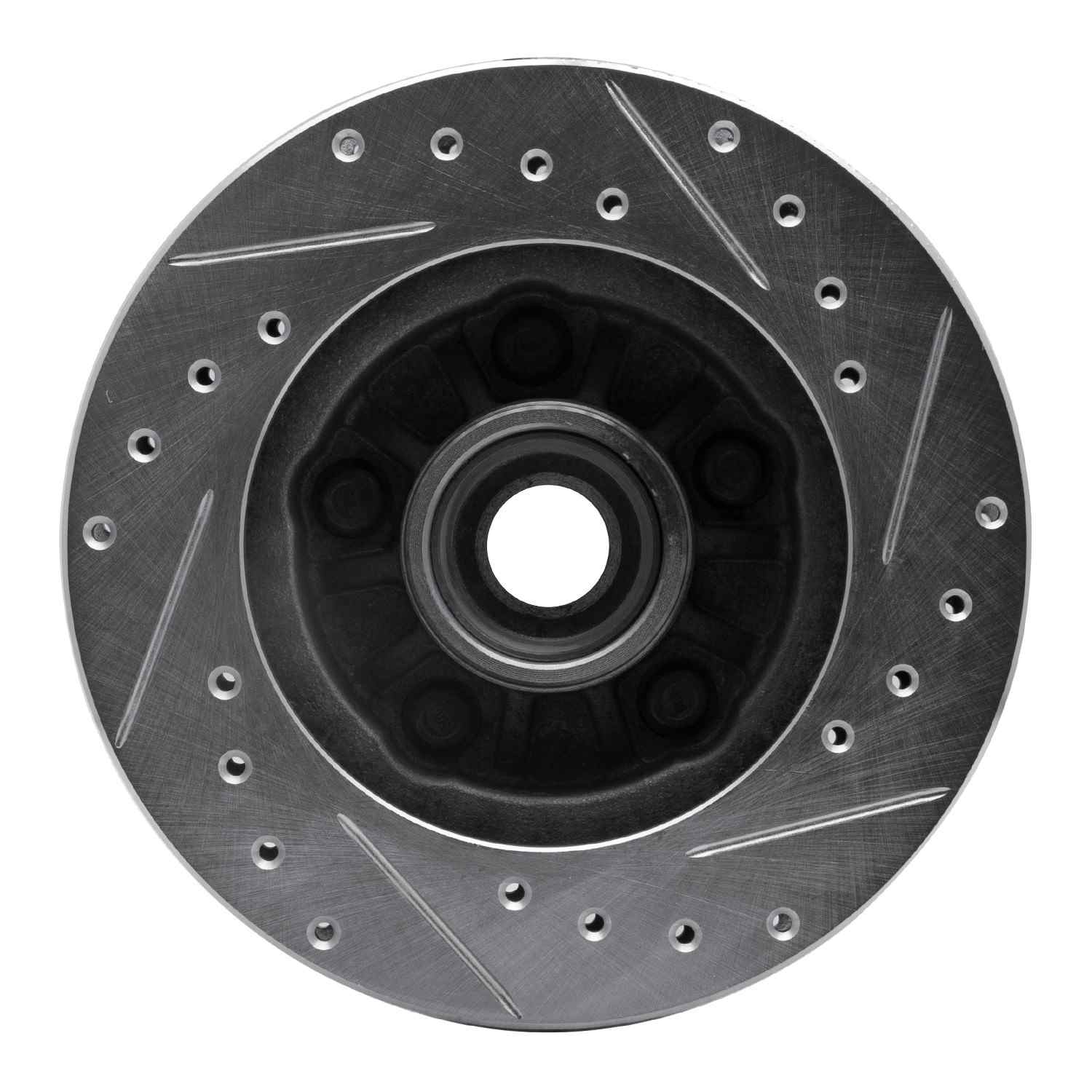 R1 Concepts 95-97 Ford Ranger (USA/Canada) Front Left Drilled & Slotted Silver Brake Rotor - Image 2