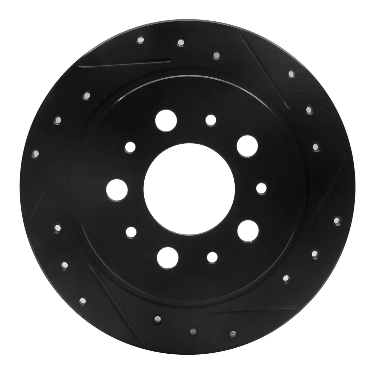 R1 Concepts 95-97 Volvo 960 Rear Right Drilled & Slotted Black Brake Rotor