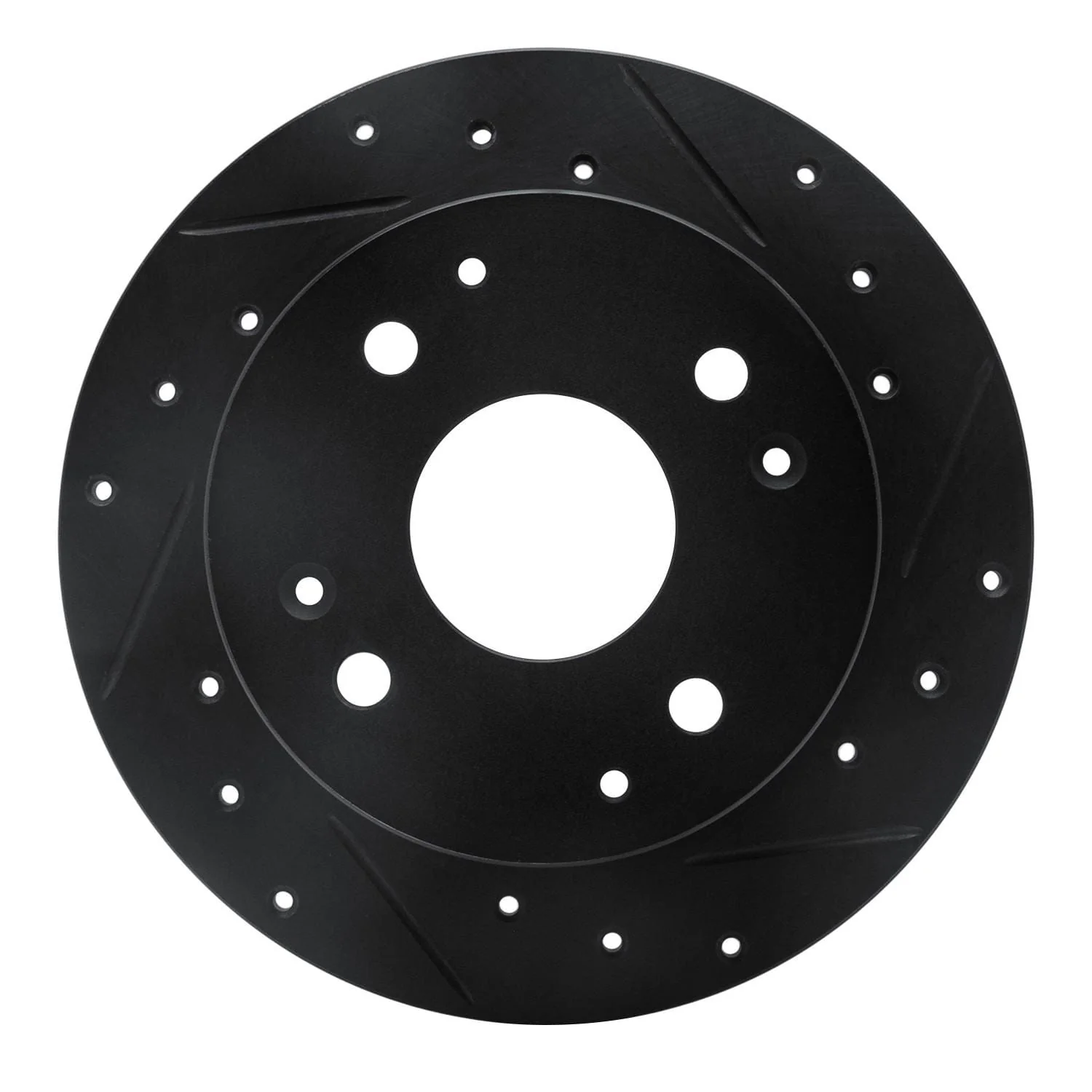 R1 Concepts 95-98 Acura TL Rear Right Drilled & Slotted Black Brake Rotor