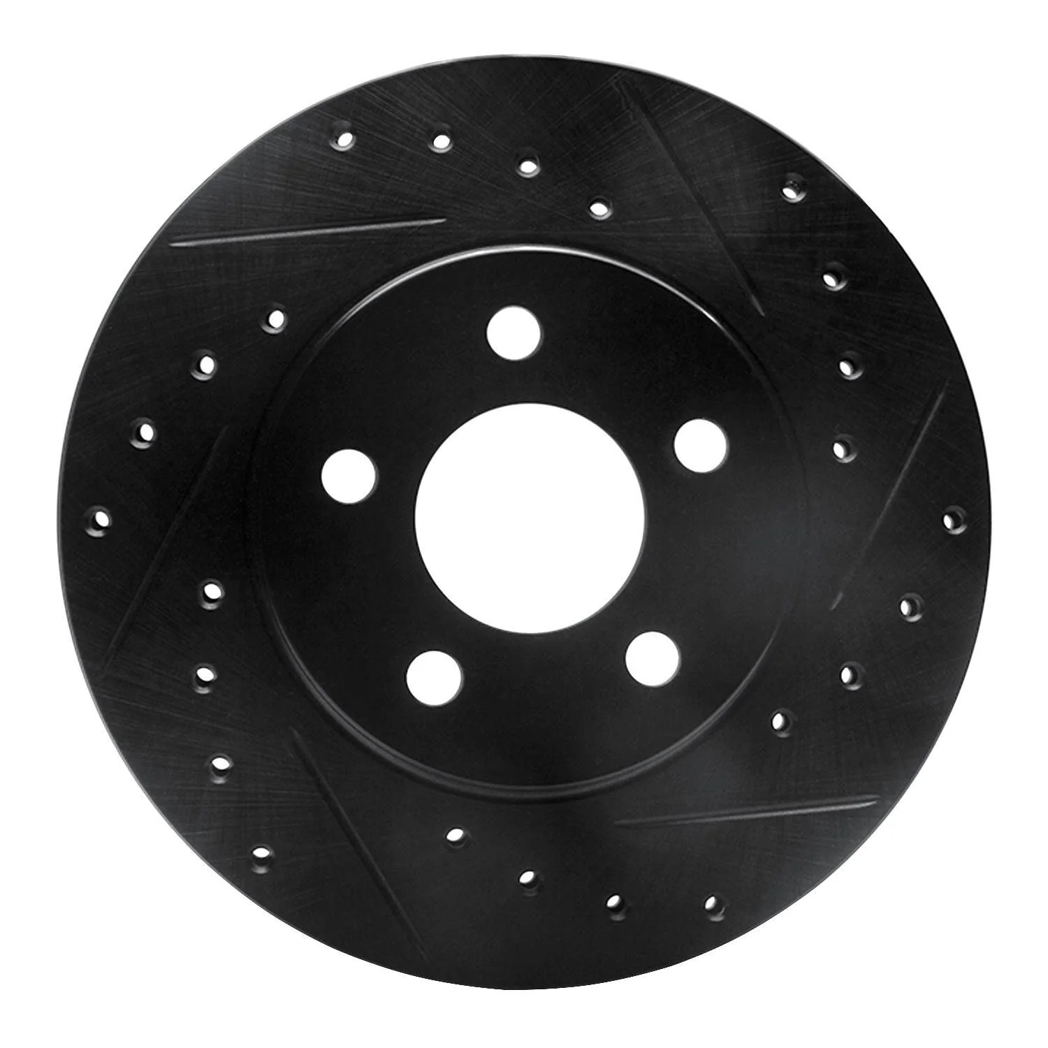 R1 Concepts 95-99 Dodge Neon (USA/Canada) Front Right Drilled & Slotted Black Brake Rotor