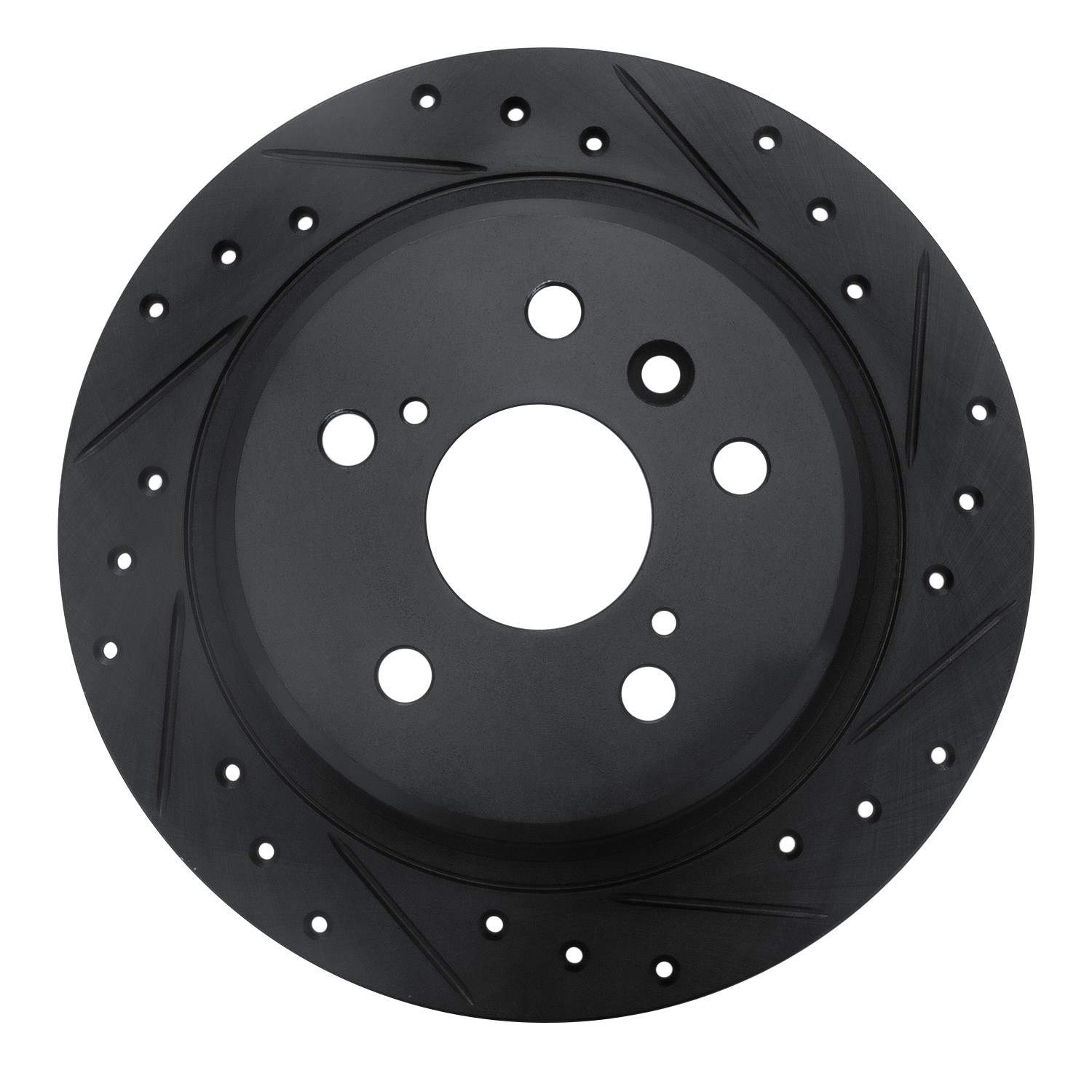 R1 Concepts 95-99 Toyota AVALON Rear Right Drilled & Slotted Black Brake Rotor