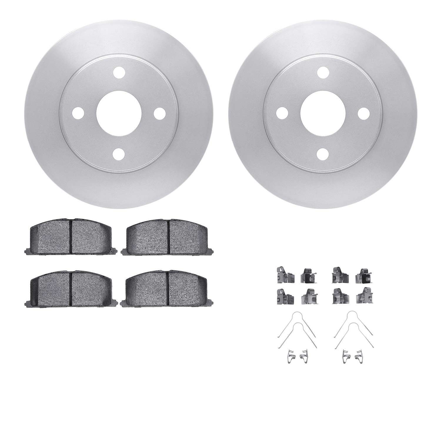 R1 Concepts 95-99 Toyota Tercel Front Brake Rotor Set w/Optimum OE Pads and Hardware