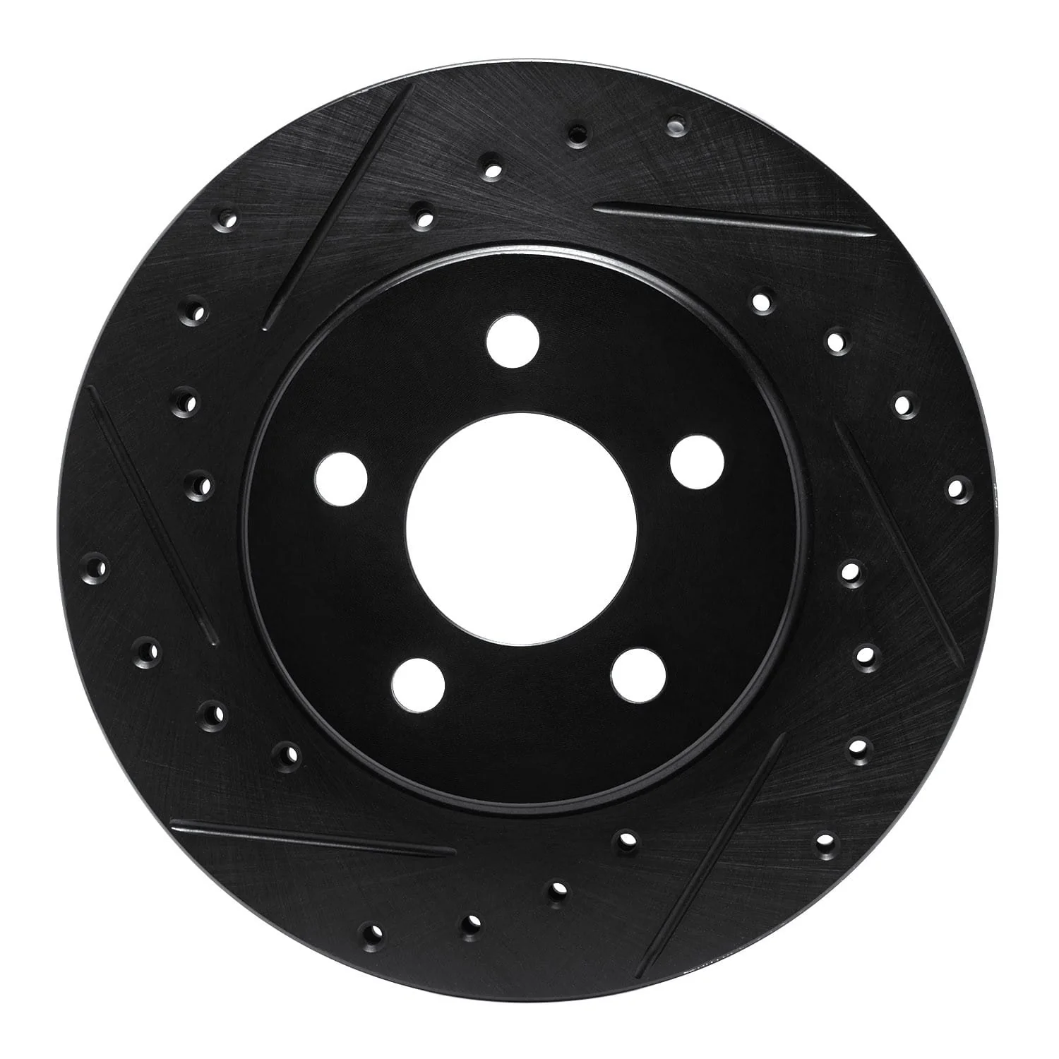 R1 Concepts 96-00 Chrysler Town & Country Front Left Drilled & Slotted Black Brake Rotor