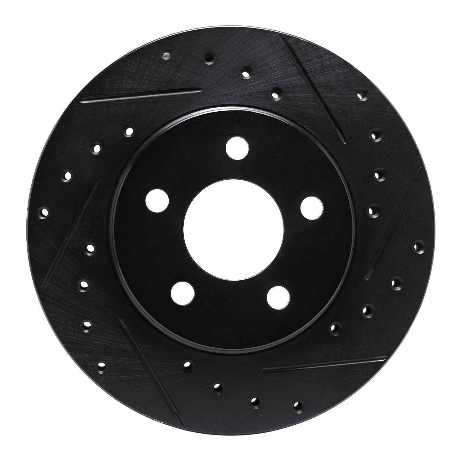 R1 Concepts 96-00 Chrysler Town & Country Front Right Drilled & Slotted Black Brake Rotor
