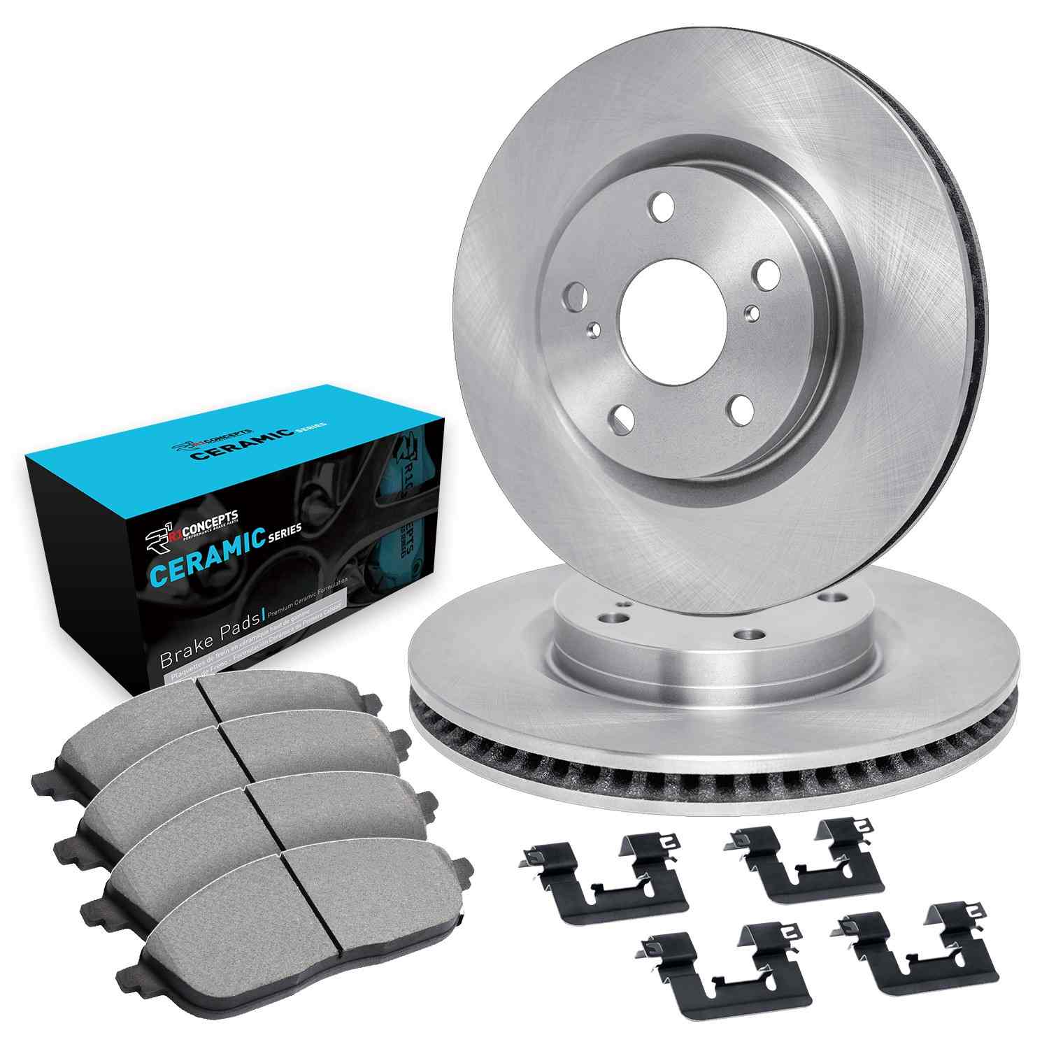 R1 Concepts 96-00 Chrysler Town & Country (Van) Front Brake Rotor Set w/Ceramic Pads and Hardware - Image 2