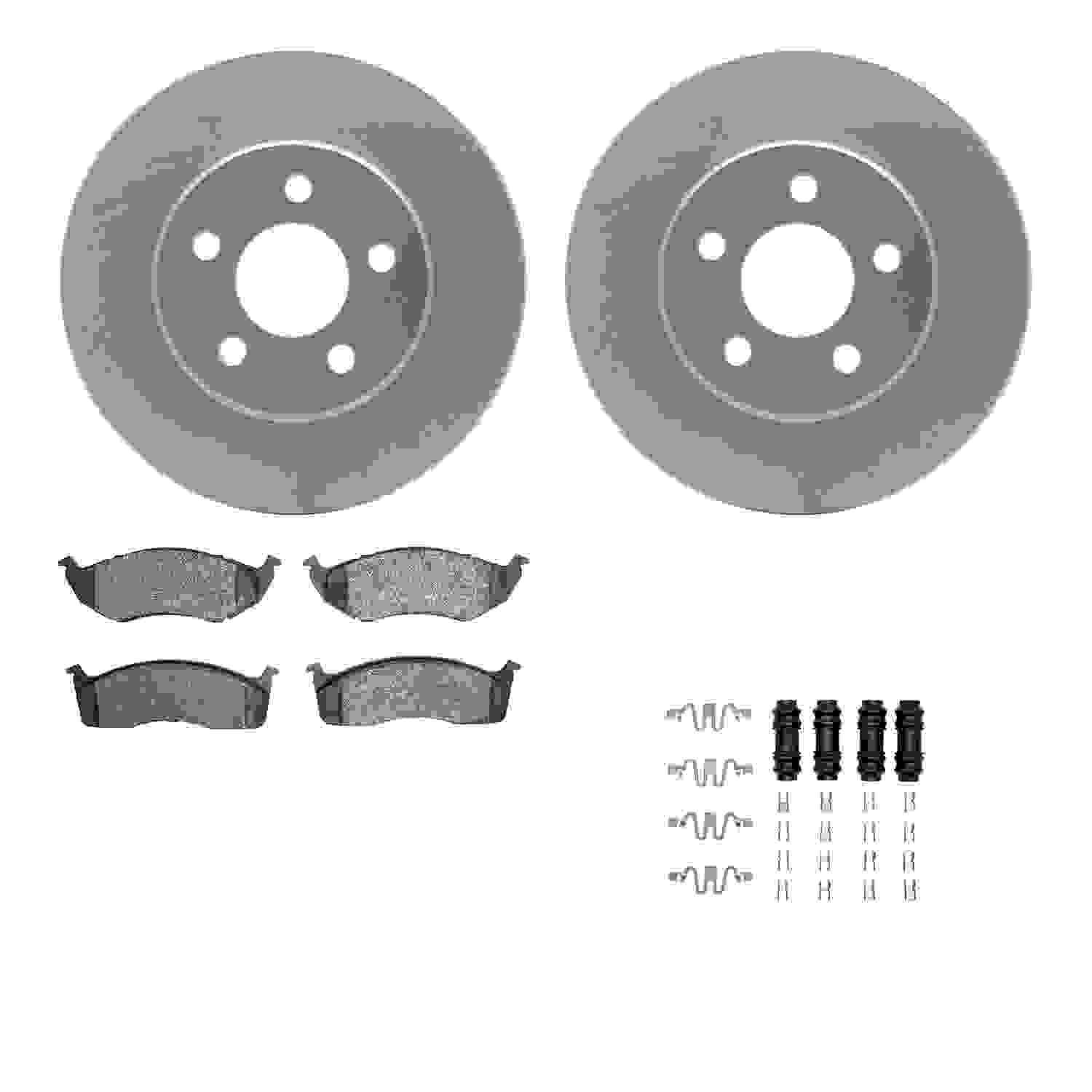 R1 Concepts 96-00 Chrysler Town & Country (Van) Front Carbon Coated Rotor Set w/Optimum Pads