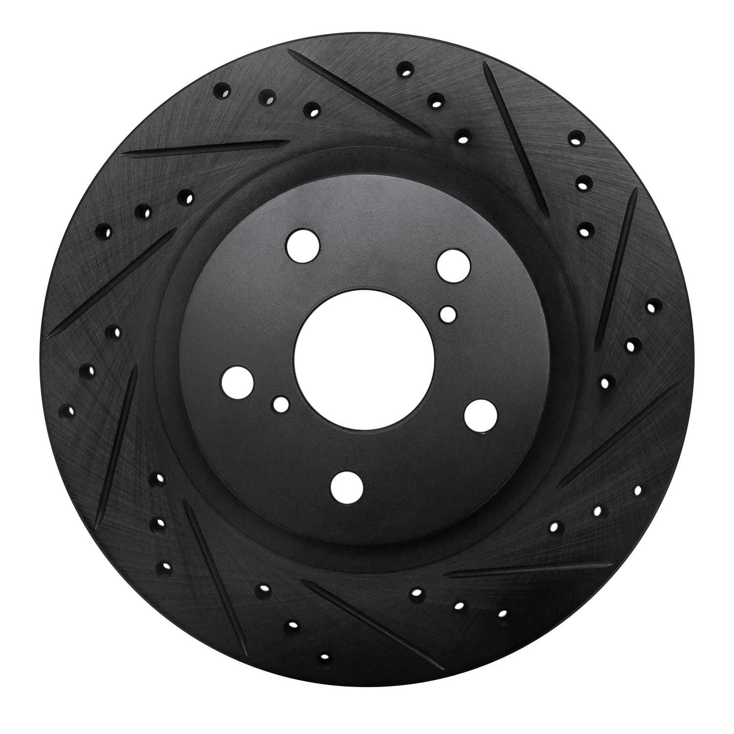 R1 Concepts 96-03 Toyota Rav4 Hybrid Front Right Drilled & Slotted Black Brake Rotor