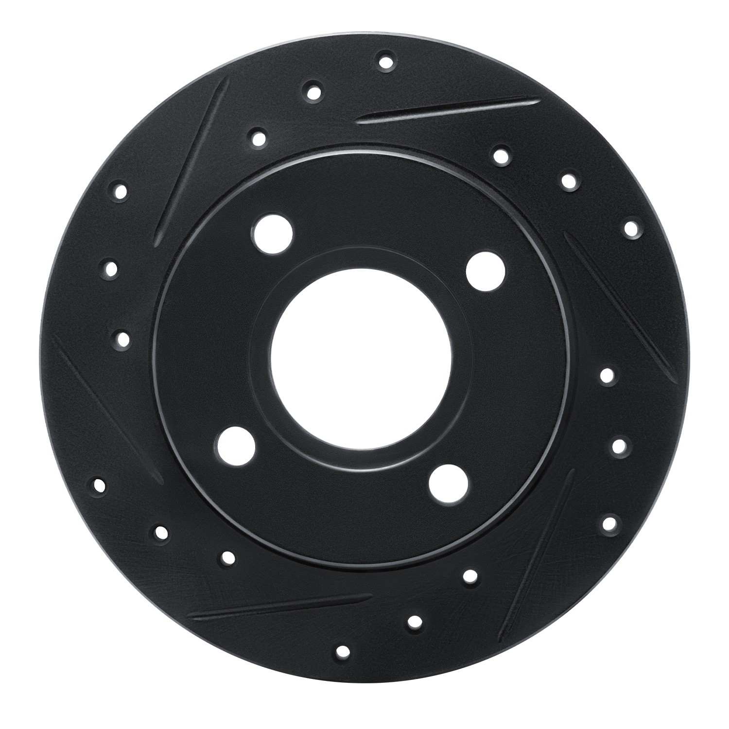 R1 Concepts 96-04 Ford Fiesta (Mexico) Front Left Drilled & Slotted Black Brake Rotor