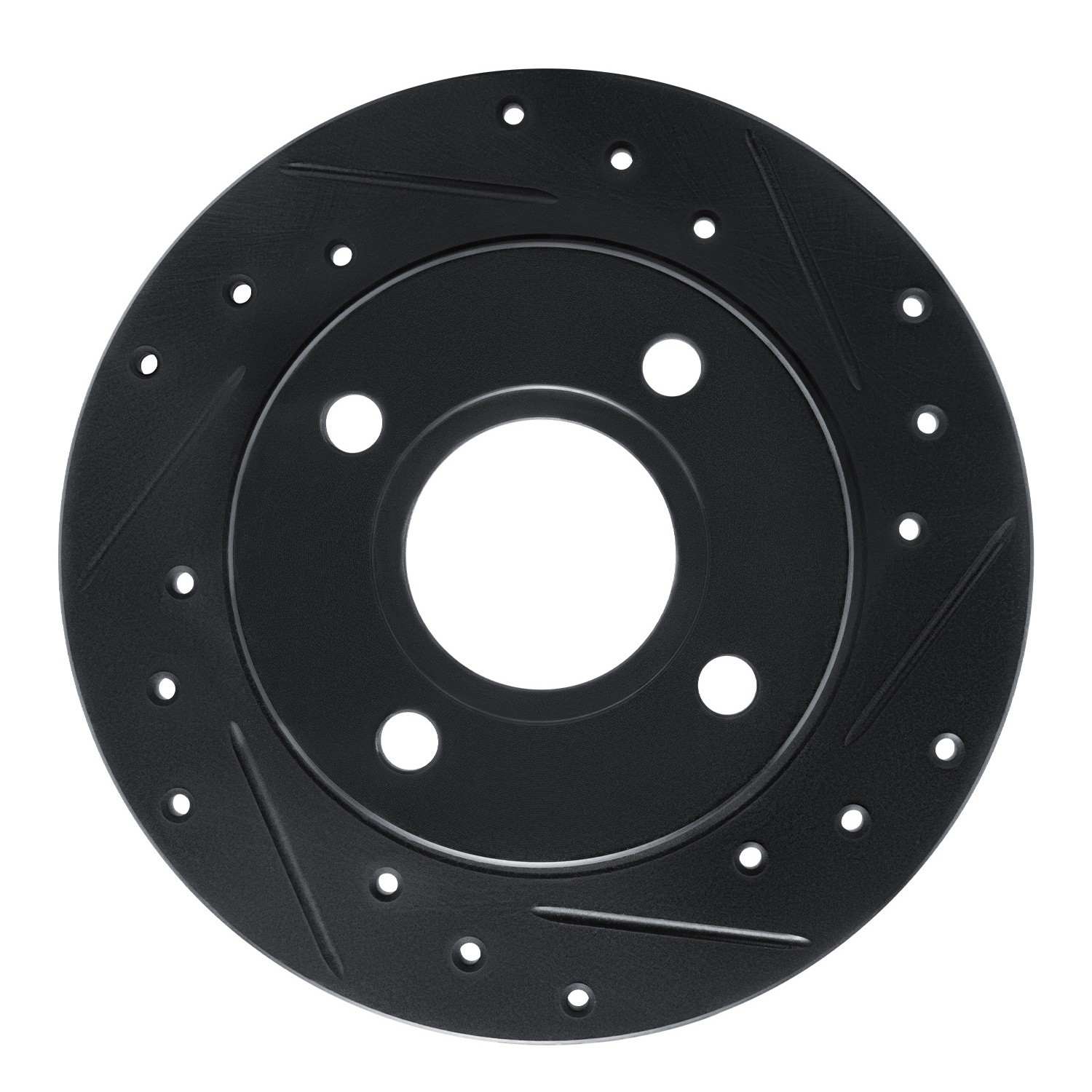 R1 Concepts 96-04 Ford Fiesta (Mexico) Front Right Drilled & Slotted Black Brake Rotor