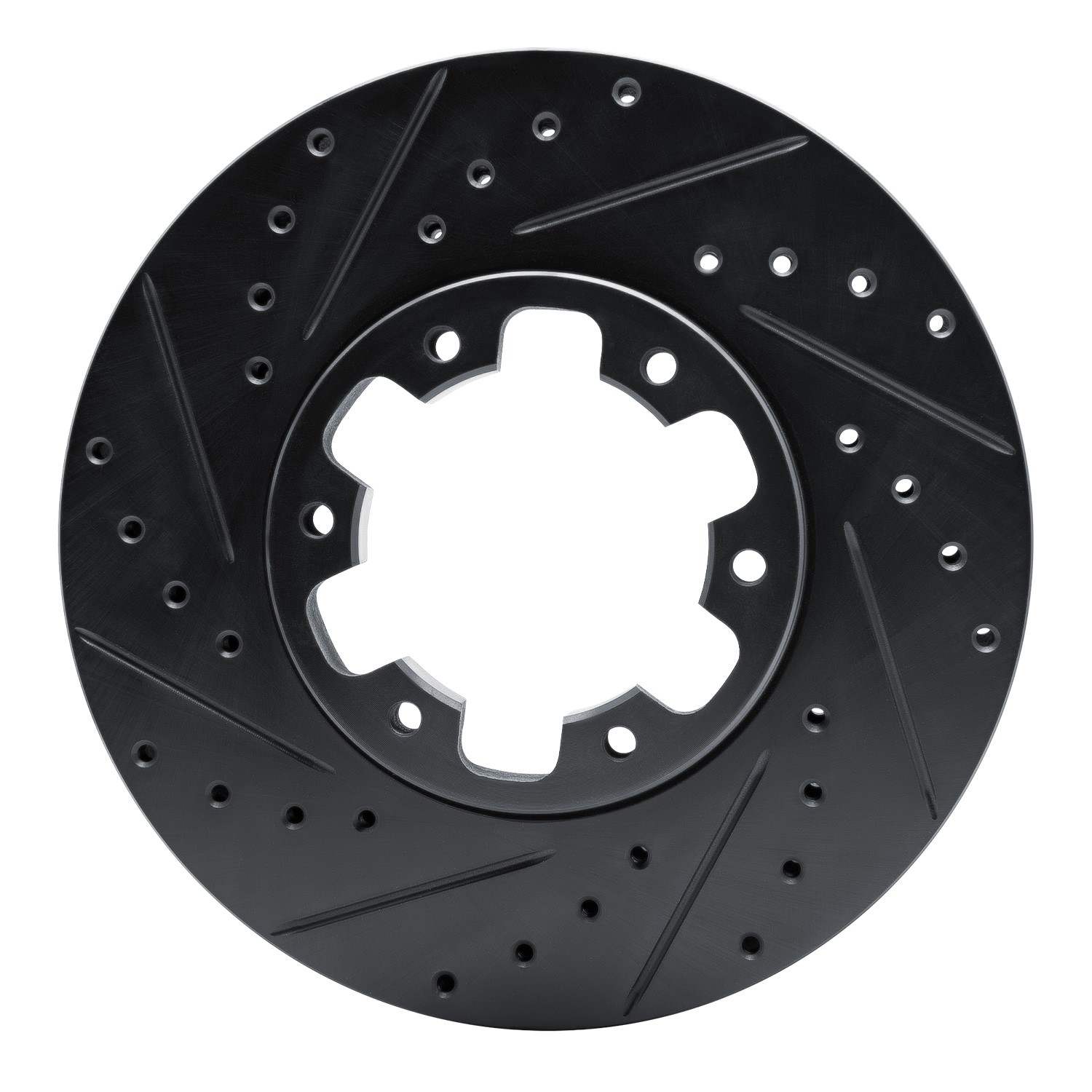 R1 Concepts 96-04 Infiniti QX4 Front Left Drilled & Slotted Black Brake Rotor