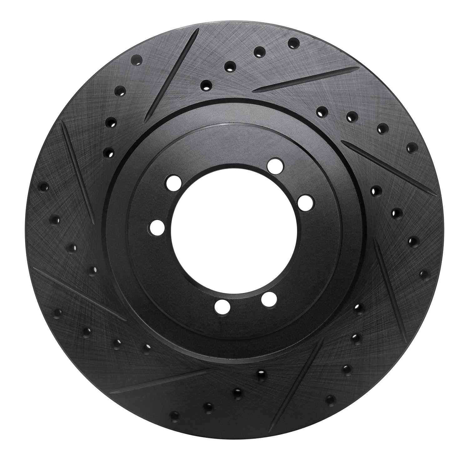 R1 Concepts 96-06 Hummer H1 Rear Left Front Left Drilled & Slotted Black Brake Rotor