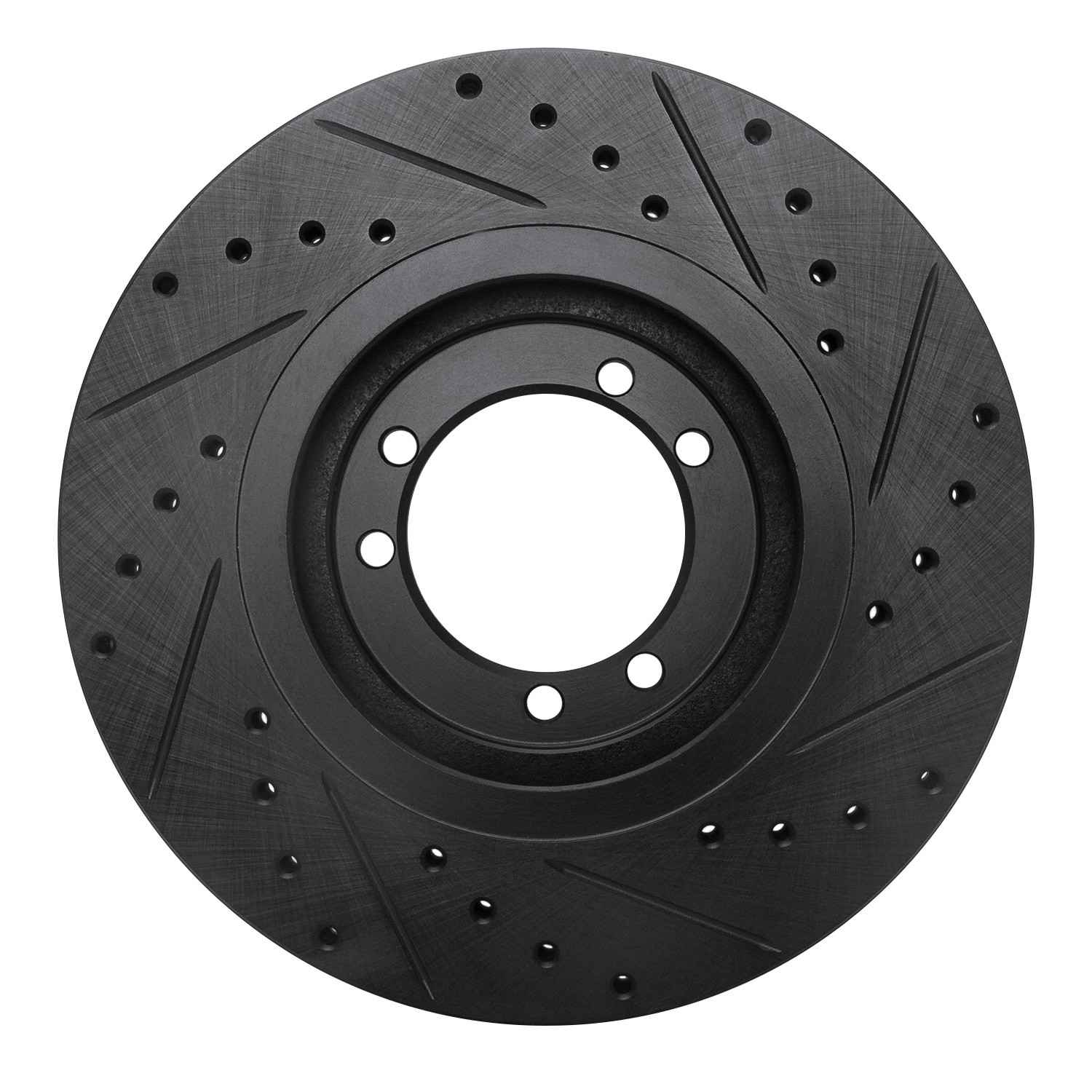 R1 Concepts 96-06 Hummer H1 Rear Left Front Left Drilled & Slotted Black Brake Rotor - Image 2