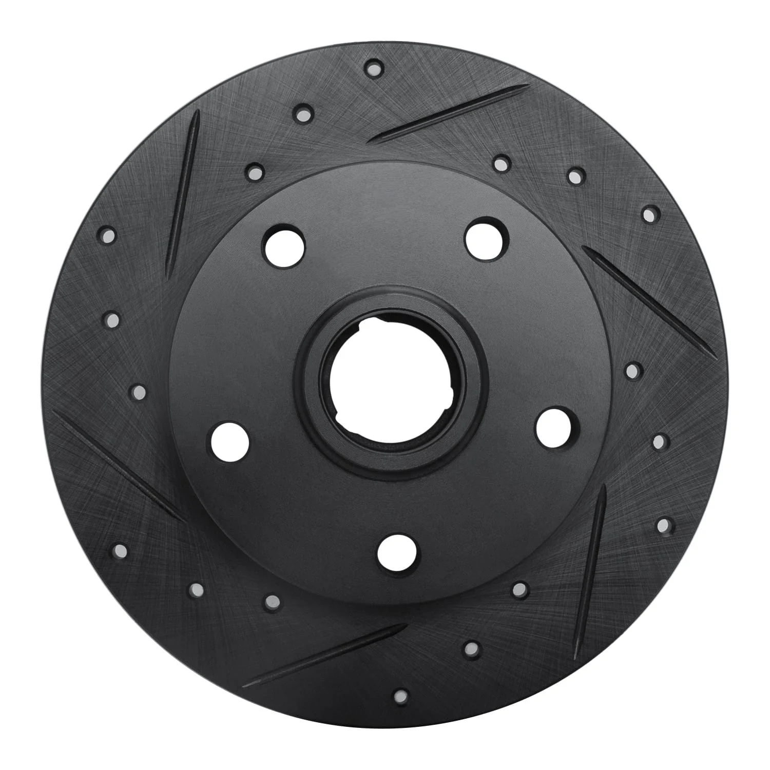 R1 Concepts 96-08 Audi A4 (Mexico) Rear Left Drilled & Slotted Black Brake Rotor