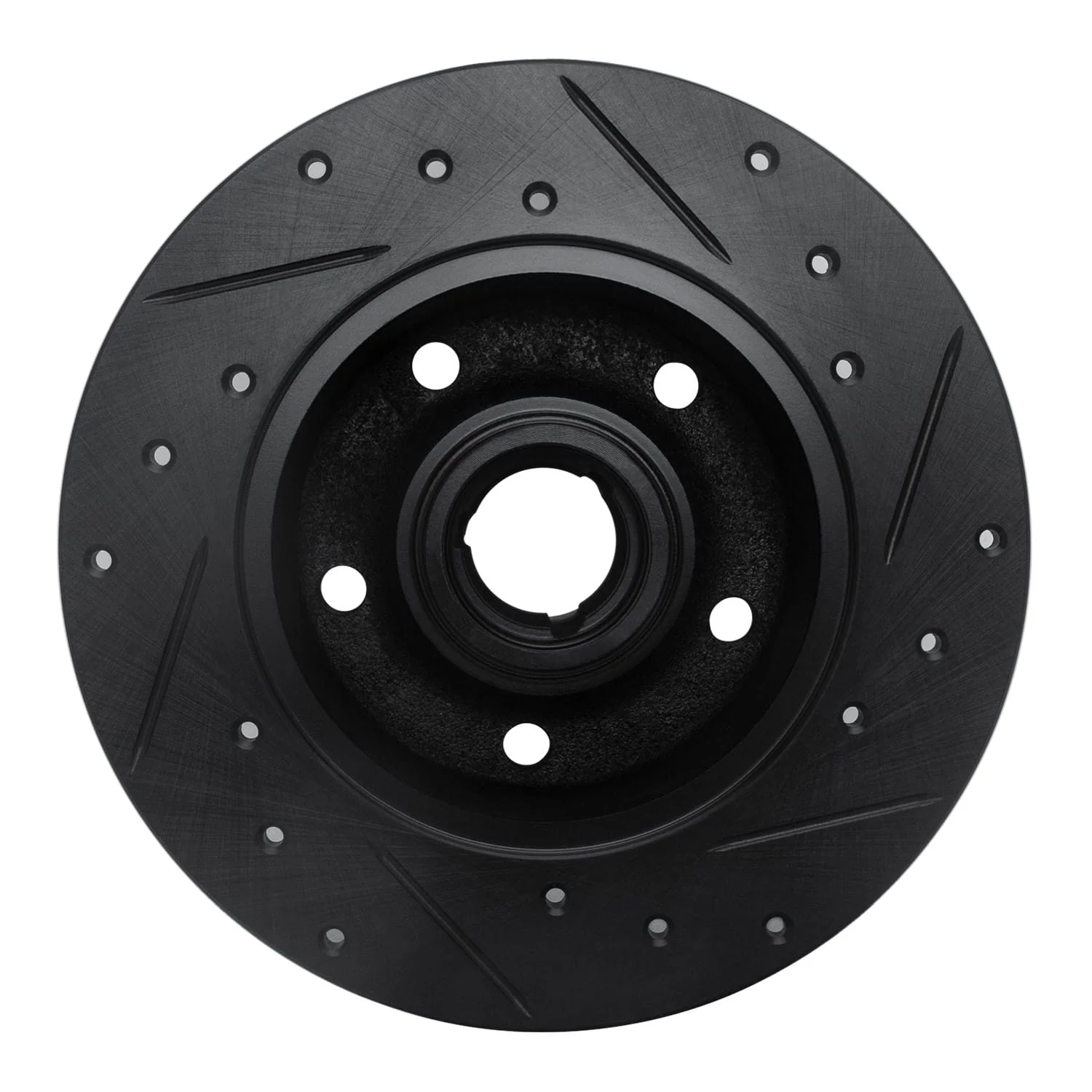 R1 Concepts 96-08 Audi A4 (Mexico) Rear Left Drilled & Slotted Black Brake Rotor - Image 2