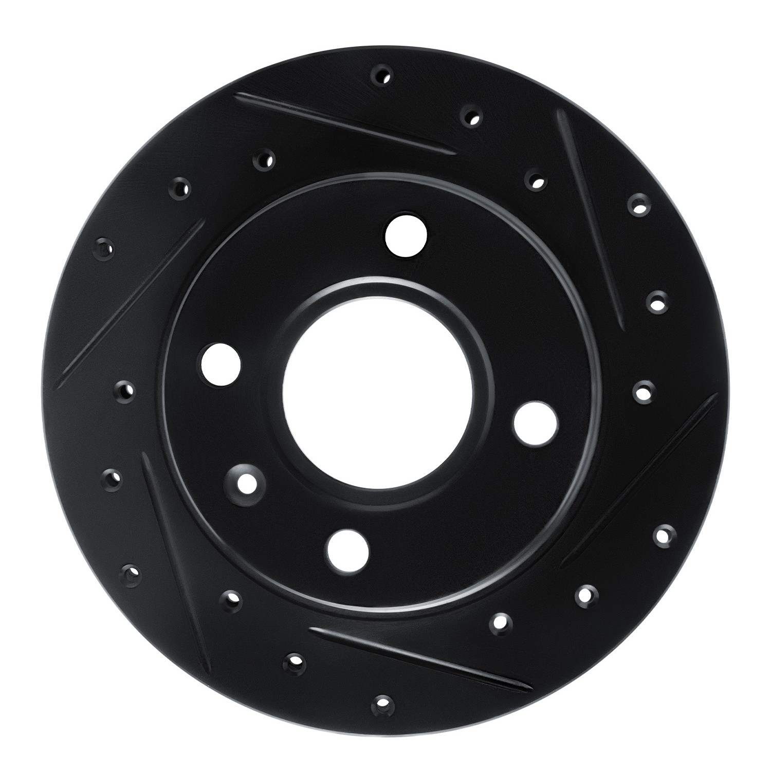 R1 Concepts 96-15 Ford Fiesta (Mexico) Front Right Drilled & Slotted Black Brake Rotor