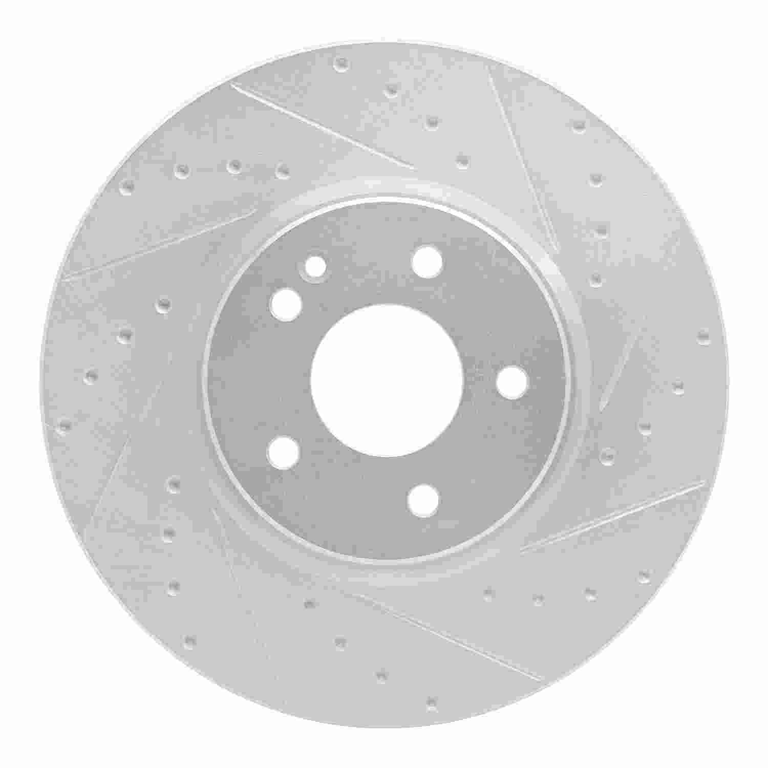 R1 Concepts 96-97 Mercedes-Benz C36 AMG Front Right Drilled & Slotted Silver Brake Rotor