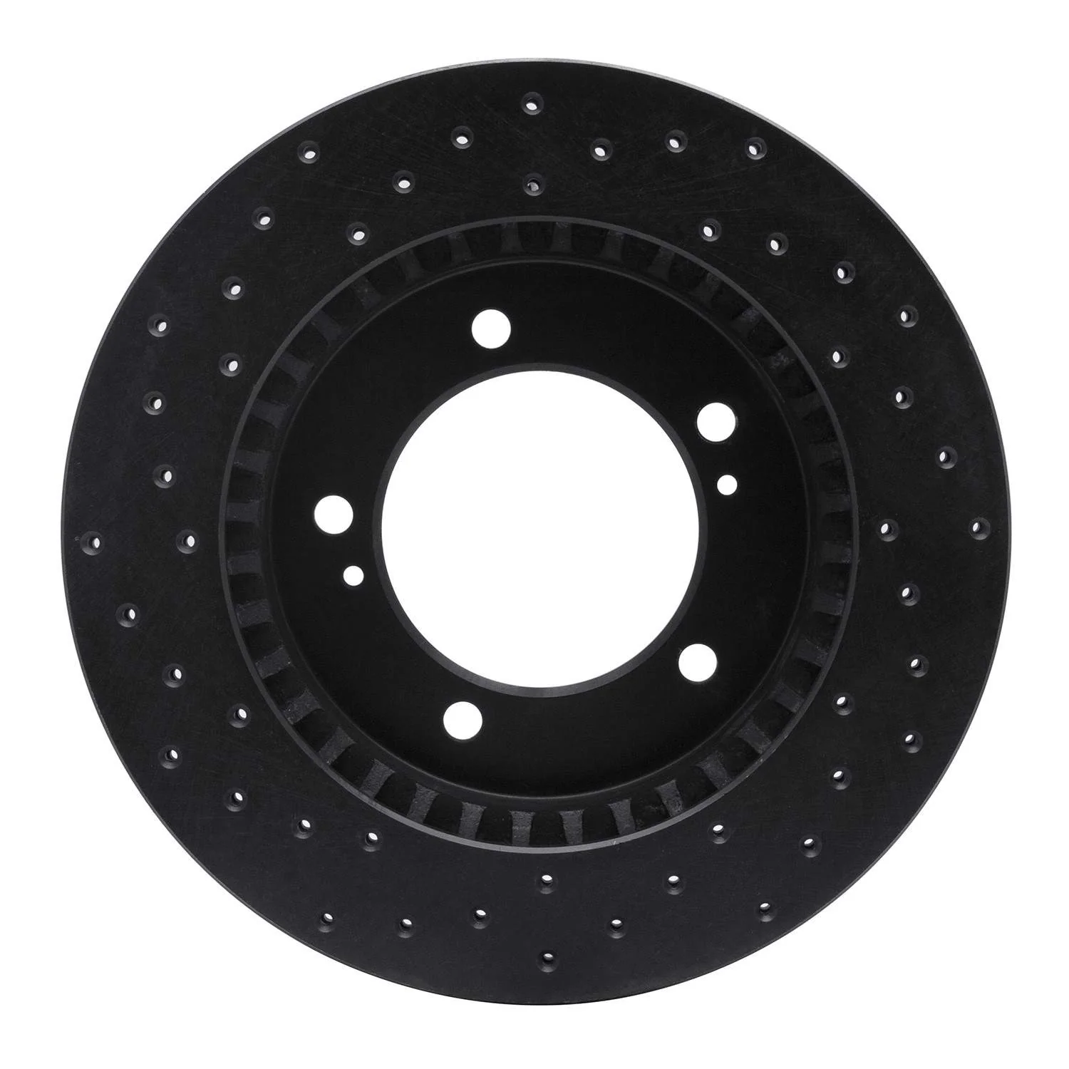 R1 Concepts 96-98 Suzuki Sidekick Front Right Drilled Black Brake Rotor - Image 2