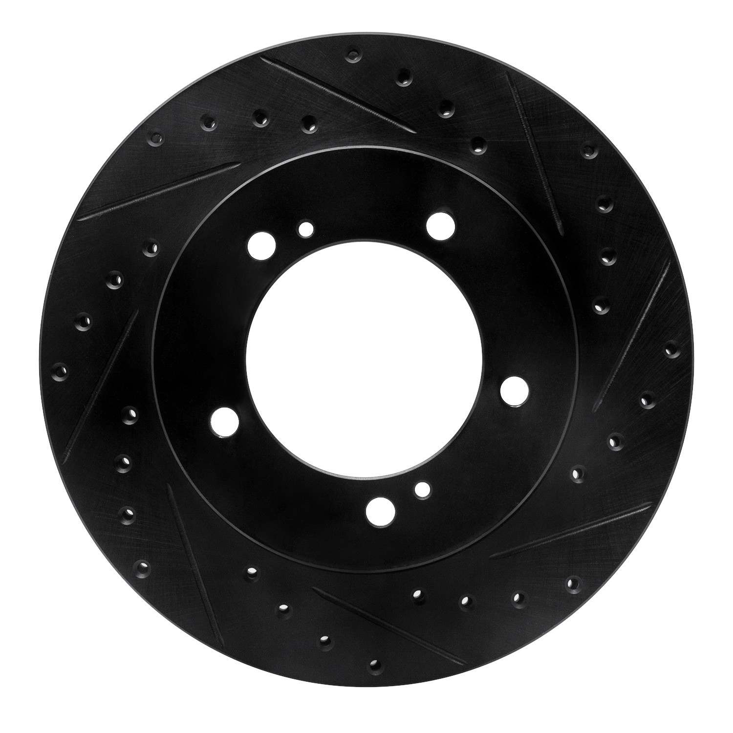 R1 Concepts 96-98 Suzuki Sidekick Front Right Drilled & Slotted Black Brake Rotor