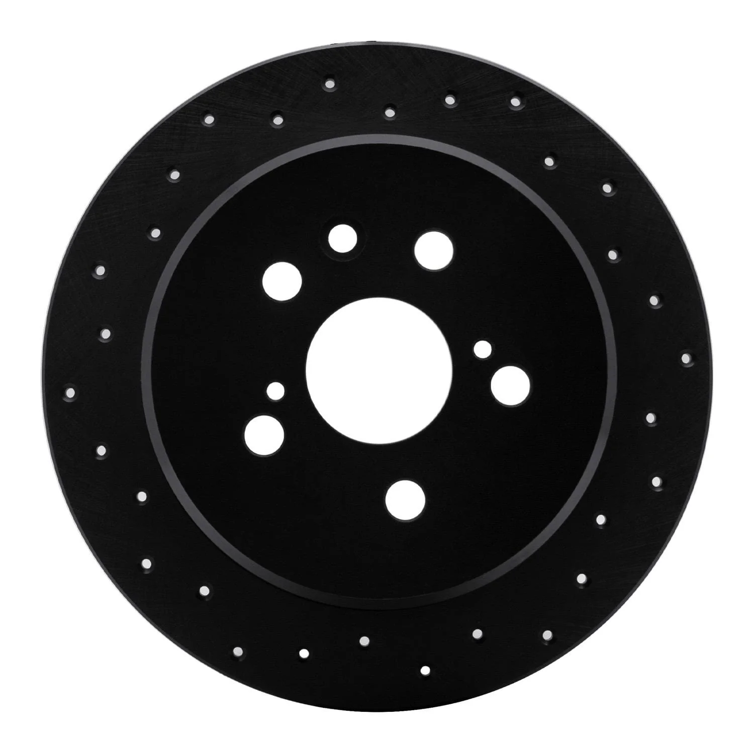 R1 Concepts 96-99 Toyota Celica Rear Left Drilled Black Brake Rotor