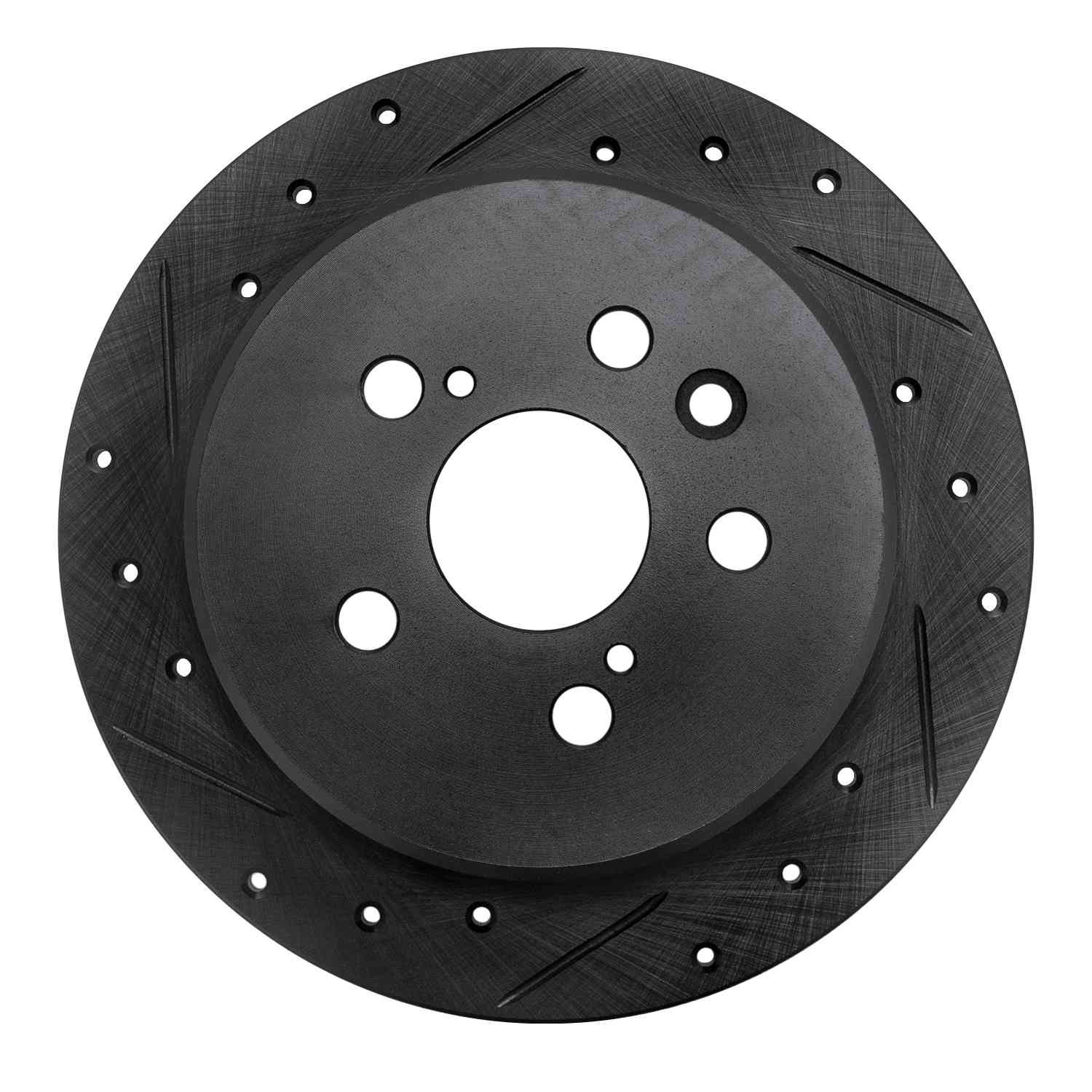 R1 Concepts 96-99 Toyota Celica Rear Left Drilled & Slotted Black Brake Rotor