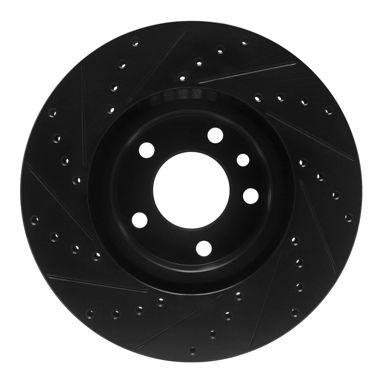 R1 Concepts 97-01 Cadillac CATERA Front Right Drilled & Slotted Black Brake Rotor - Image 2