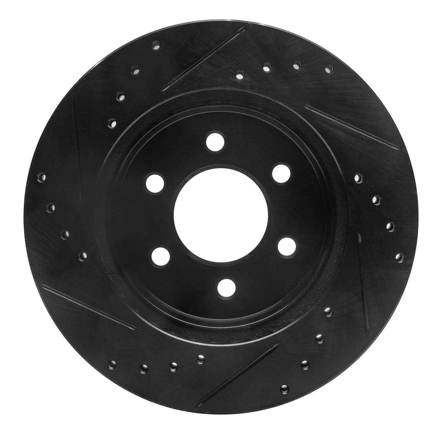 R1 Concepts 97-02 Dodge Dakota 4WD Front Right Drilled & Slotted Black Brake Rotor - Image 2