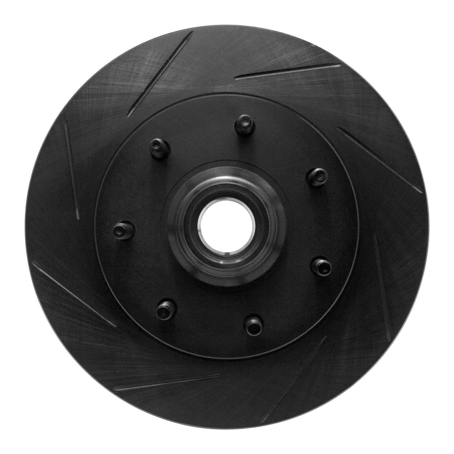 R1 Concepts 97-02 Ford F-150 2WD Front Left Slotted Black Brake Rotor