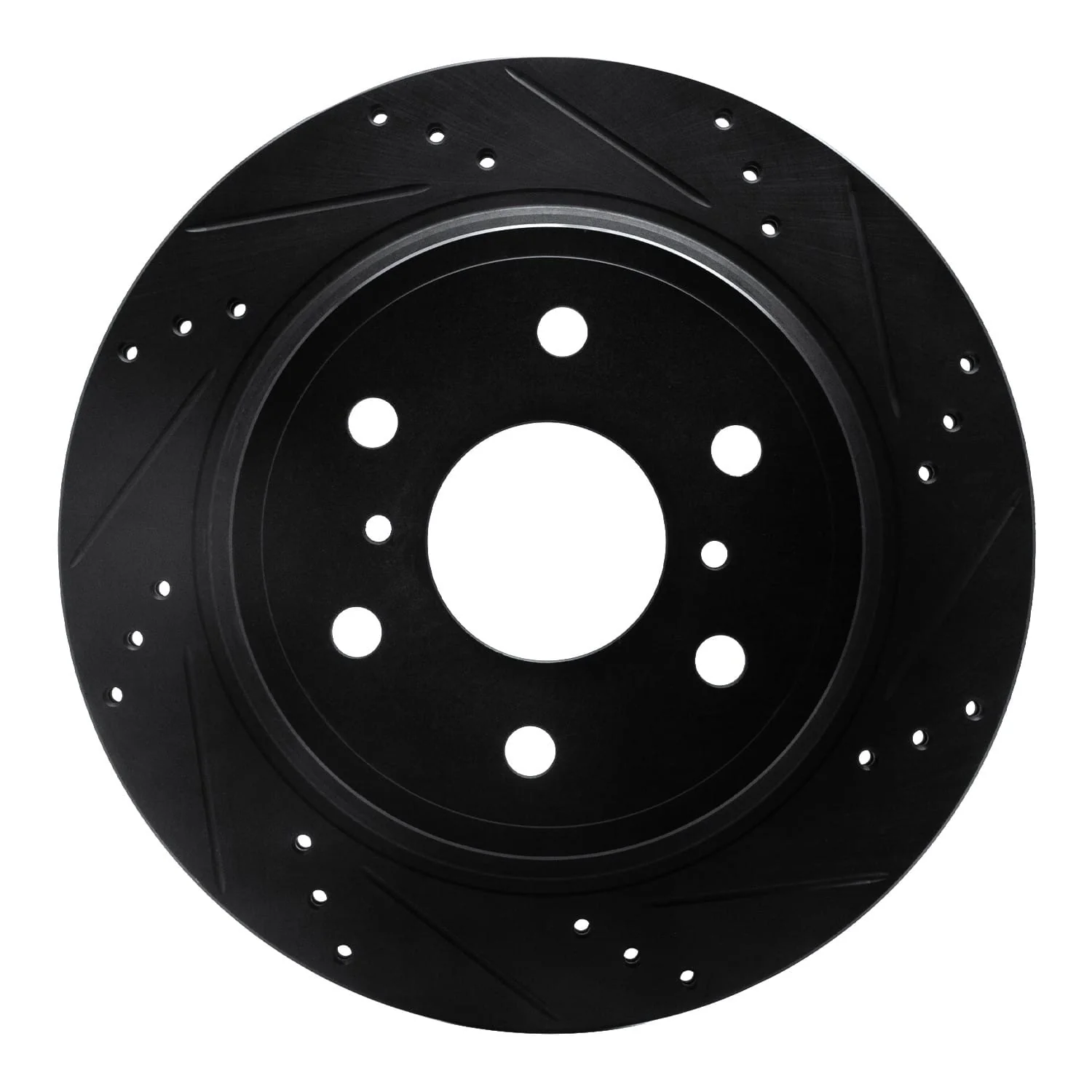 R1 Concepts 97-02 Ford F-250 2WD (Excl Super Duty) Front Right Drilled & Slotted Black Brake Rotor