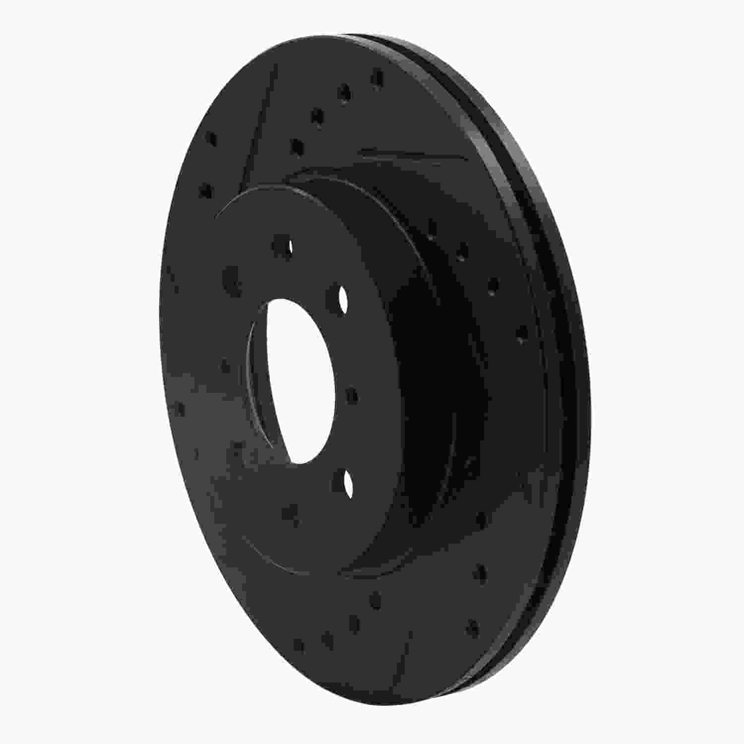 R1 Concepts 97-02 Peugeot 306 (Mexico) Front Left Drilled & Slotted Black Brake Rotor