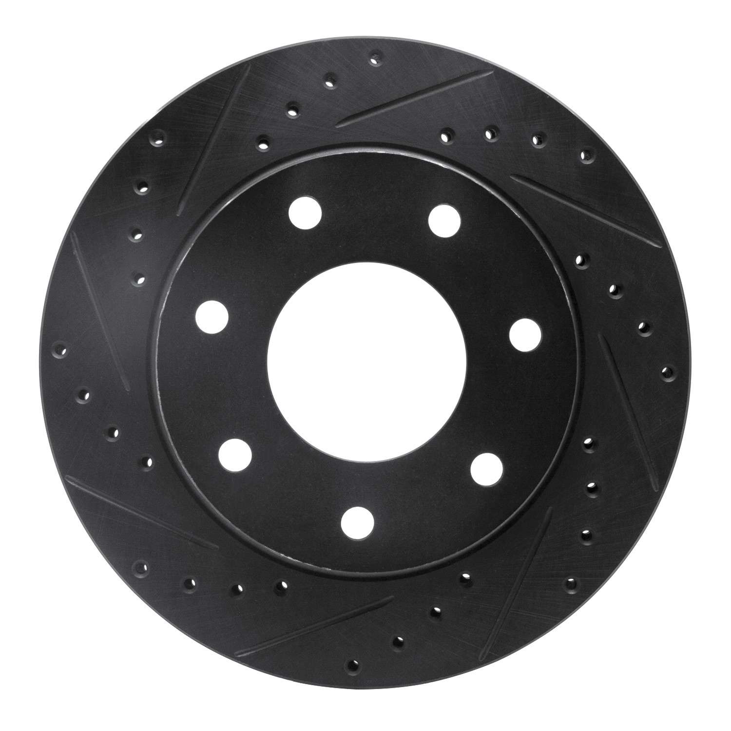 R1 Concepts 97-04 Ford F-250 4WD (Excl Super Duty) Front Left Drilled & Slotted Black Brake Rotor